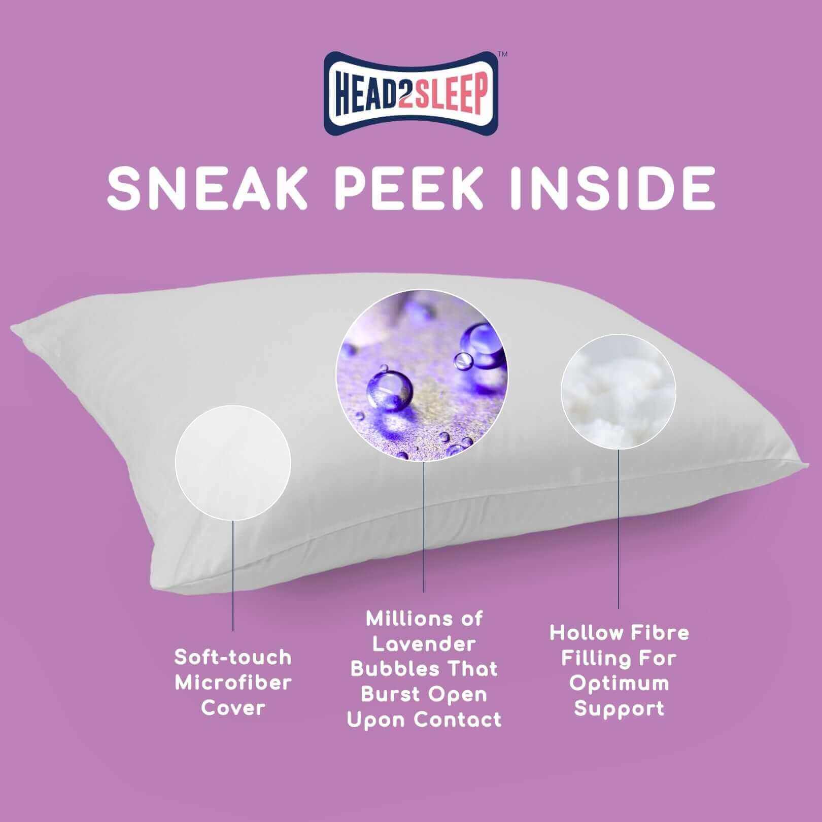 Head2Sleep Lavender Pillow | UK's Leading Pillow Specialist | UK's Lowest Prices | Featuring UK's Best Brands including TEMPUR®, Dunlopillo, Hypnos, Silentnight, Sealy, Seriously Comfortable & More