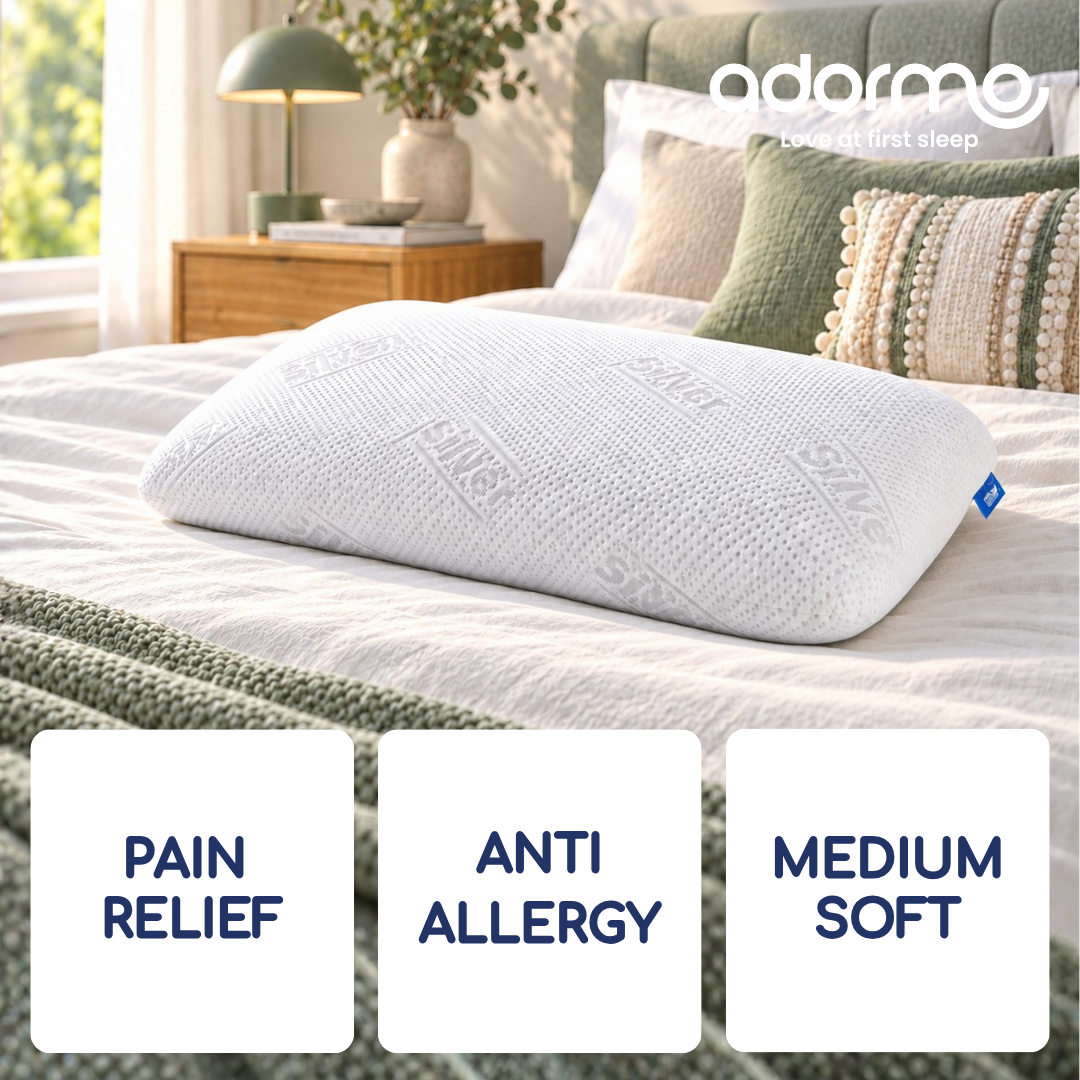 Silver Memory Side Sleeper Pain Relief Pillow by Adormo
