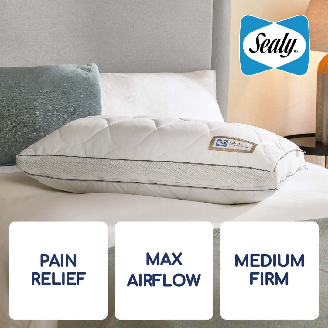 Sealy Airflow Memory Foam Pillow | UK's Leading Pillow Specialist | UK's Lowest Prices | Featuring UK's Best Brands including TEMPUR®, Dunlopillo, Hypnos, Silentnight, Sealy, Seriously Comfortable & More