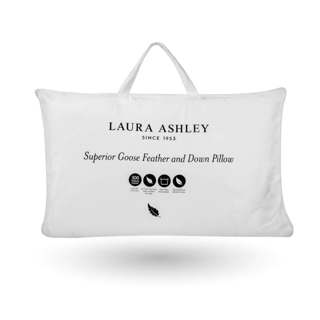 Laura Ashley Goose Feather & Down Pillow | UK's Leading Pillow Specialist | UK's Lowest Prices | Featuring UK's Best Brands including TEMPUR®, Dunlopillo, Hypnos, Silentnight, Sealy, Seriously Comfortable & More