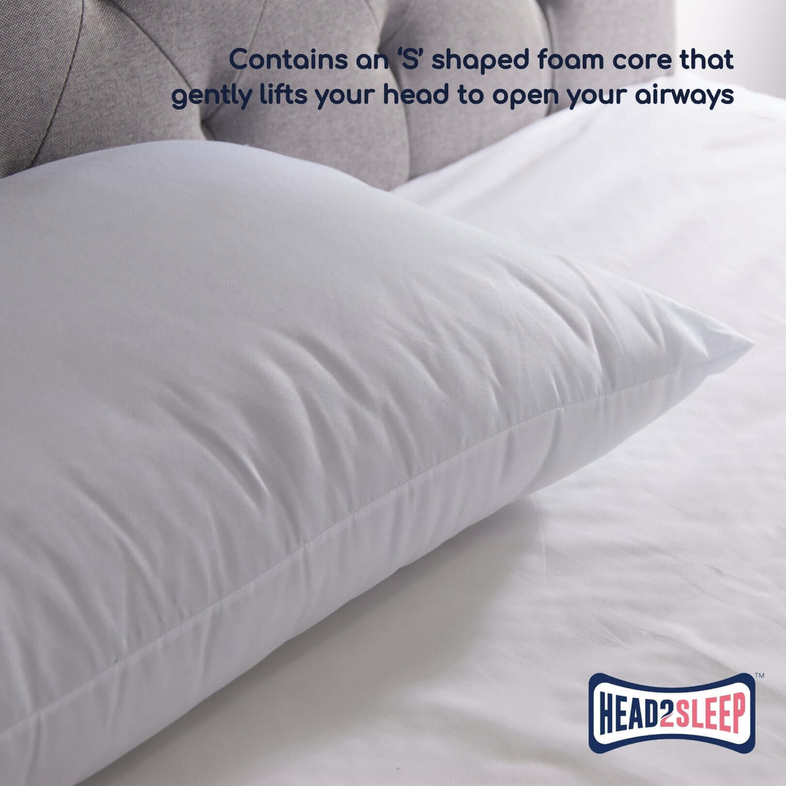 Head2Sleep Anti-Snore Support Pillow | UK's Leading Pillow Specialist | UK's Lowest Prices | Featuring UK's Best Brands including TEMPUR®, Dunlopillo, Hypnos, Silentnight, Sealy, Seriously Comfortable & More