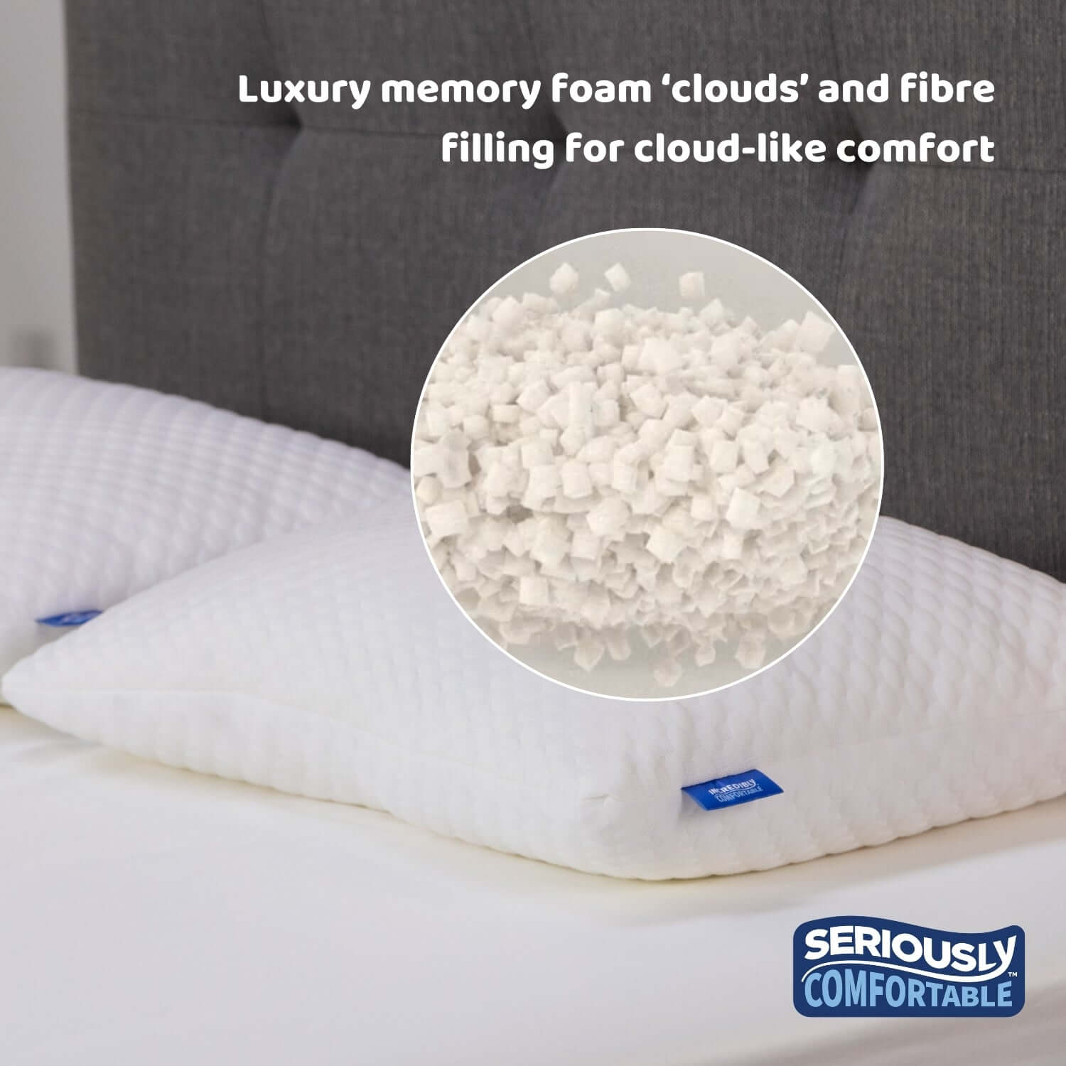 Seriously Comfortable Cool Cloud Comfort Pillow | UK's Leading Pillow Specialist | UK's Lowest Prices | Featuring UK's Best Brands including TEMPUR®, Dunlopillo, Hypnos, Silentnight, Sealy, Seriously Comfortable & More