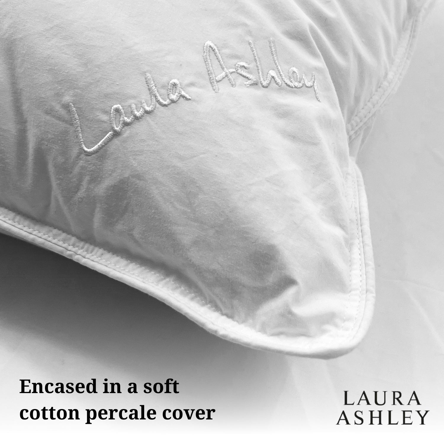 Laura Ashley Soft As Down Pillow in its soft cotton cover 