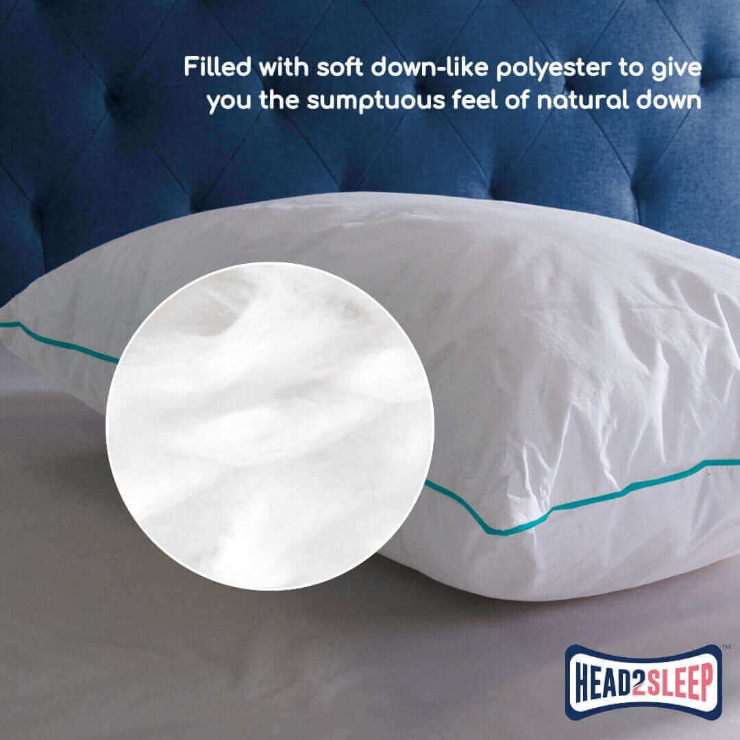 Head2Sleep Feels Like Down Pillow - CLEARANCE | UK's Leading Pillow Specialist | UK's Lowest Prices | Featuring UK's Best Brands including TEMPUR®, Dunlopillo, Hypnos, Silentnight, Sealy, Seriously Comfortable & More