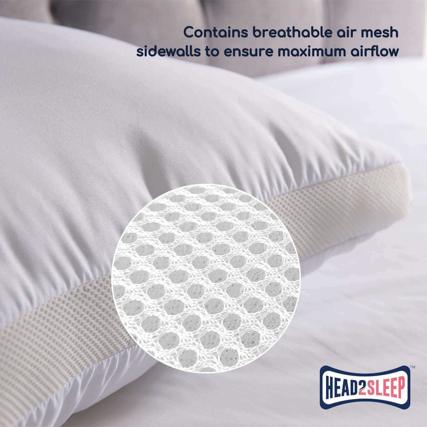 Head2Sleep Breeze Pillow | UK's Leading Pillow Specialist | UK's Lowest Prices | Featuring UK's Best Brands including TEMPUR®, Dunlopillo, Hypnos, Silentnight, Sealy, Seriously Comfortable & More
