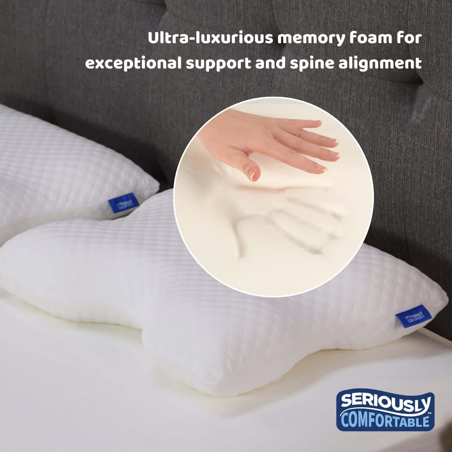 Seriously Comfortable Cool Ergo Comfort Pillow | UK's Leading Pillow Specialist | UK's Lowest Prices | Featuring UK's Best Brands including TEMPUR®, Dunlopillo, Hypnos, Silentnight, Sealy, Seriously Comfortable & More