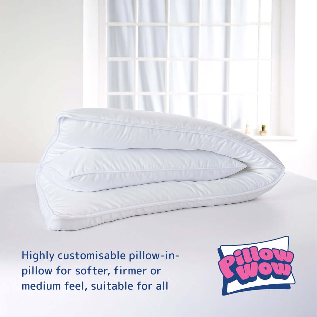 Pillow-Wow Adjustable Pillow - Buy 1 Get 1 FREE | UK's Leading Pillow Specialist | UK's Lowest Prices | Featuring UK's Best Brands including TEMPUR®, Dunlopillo, Hypnos, Silentnight, Sealy, Seriously Comfortable & More