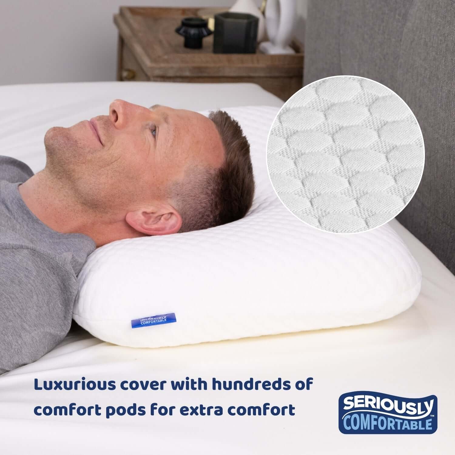 Seriously Comfortable Memory Comfort Side Sleeper Pillow | UK's Leading Pillow Specialist | UK's Lowest Prices | Featuring UK's Best Brands including TEMPUR®, Dunlopillo, Hypnos, Silentnight, Sealy, Seriously Comfortable & More
