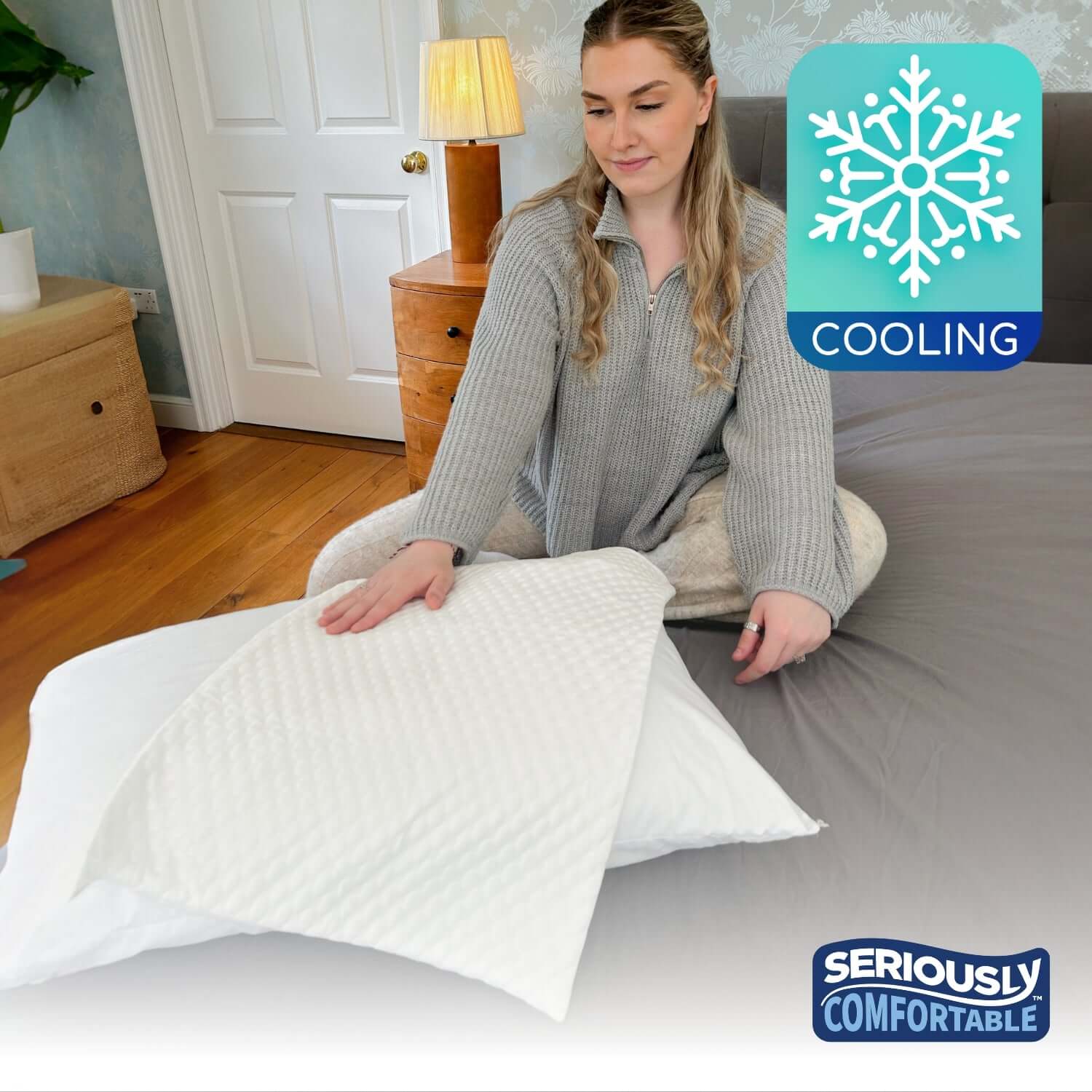Seriously Comfortable CoolZone™ Pillow Cover Pair | UK's Leading Pillow Specialist | UK's Lowest Prices | Featuring UK's Best Brands including TEMPUR®, Dunlopillo, Hypnos, Silentnight, Sealy, Seriously Comfortable & More