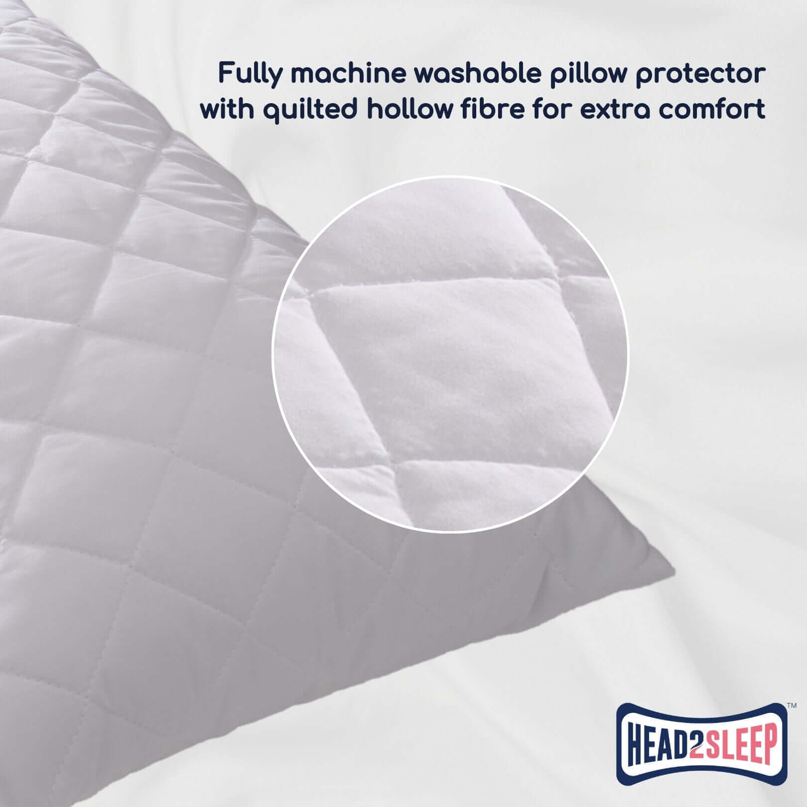 Head2Sleep Pillow Protector Twin Packs | UK's Leading Pillow Specialist | UK's Lowest Prices | Featuring UK's Best Brands including TEMPUR®, Dunlopillo, Hypnos, Silentnight, Sealy, Seriously Comfortable & More