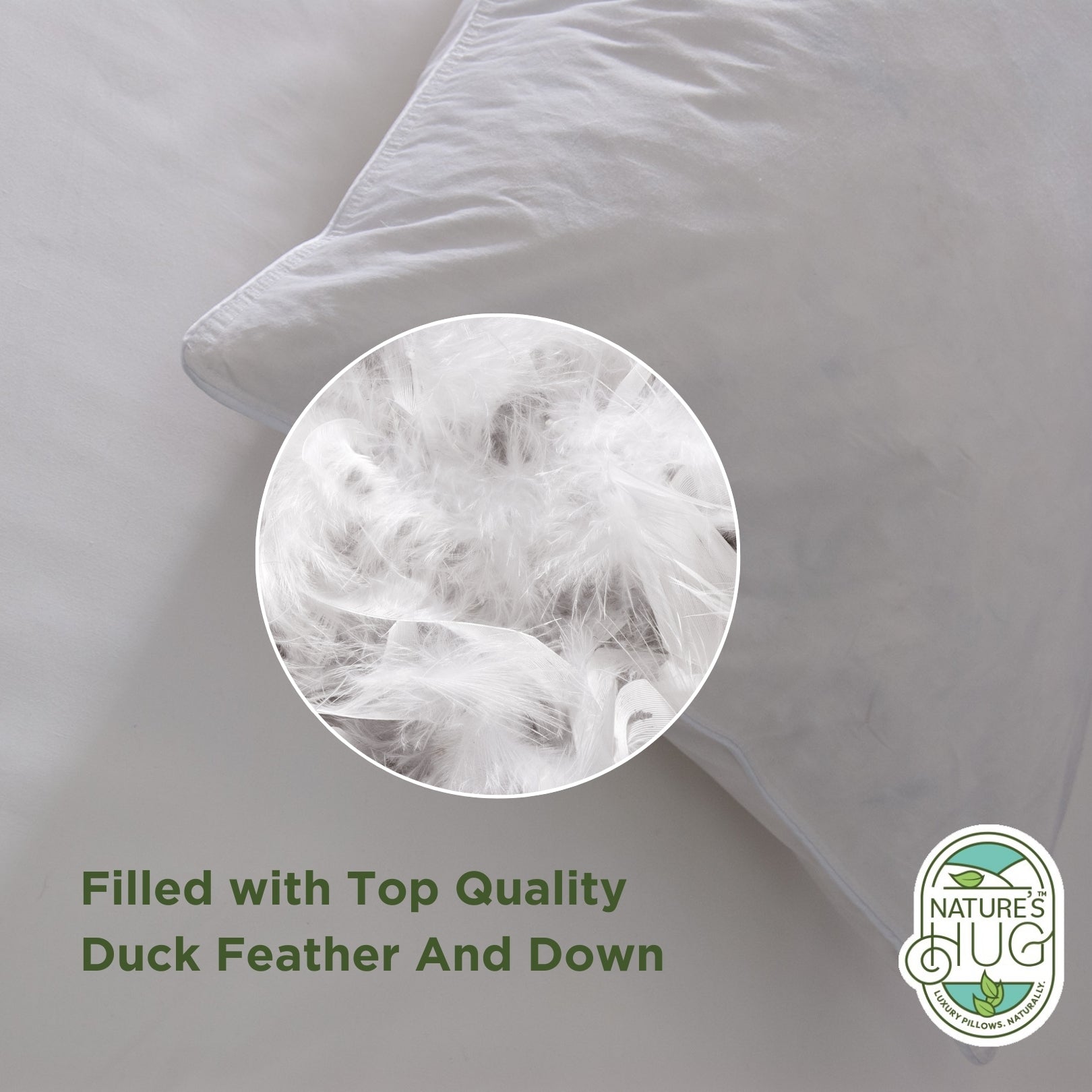 Nature's Hug Duck Feather and Down Pillow