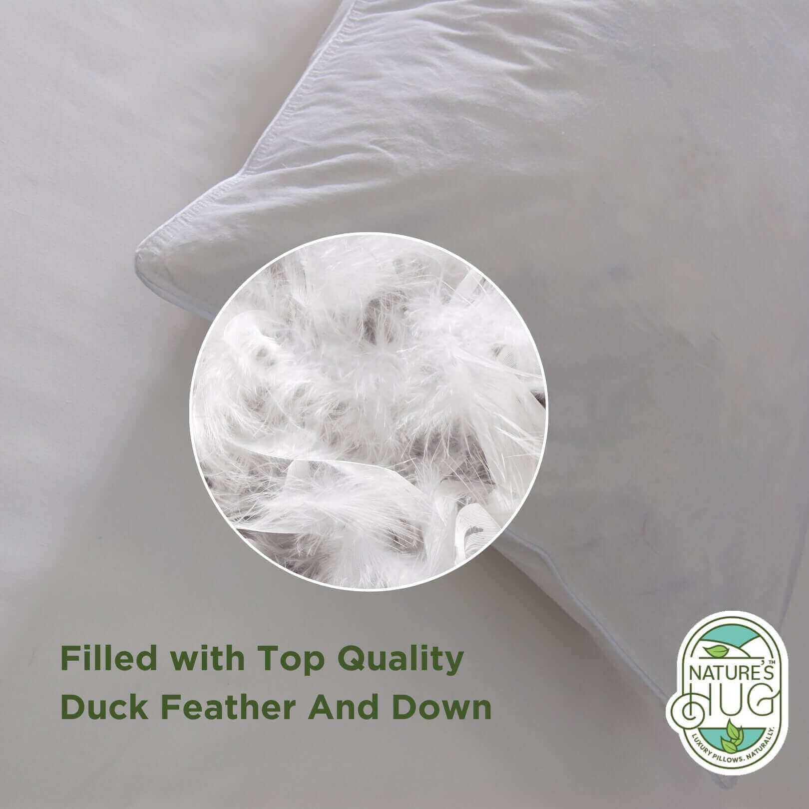 Nature's Hug Duck Feather and Down Pillow | UK's Leading Pillow Specialist | UK's Lowest Prices | Featuring UK's Best Brands including TEMPUR®, Dunlopillo, Hypnos, Silentnight, Sealy, Seriously Comfortable & More