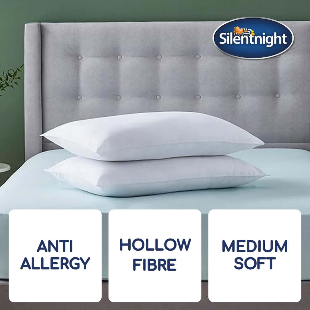 Silentnight Anti-Allergy Pillow - Pack of 2 | UK's Leading Pillow Specialist | UK's Lowest Prices | Featuring UK's Best Brands including TEMPUR®, Dunlopillo, Hypnos, Silentnight, Sealy, Seriously Comfortable & More