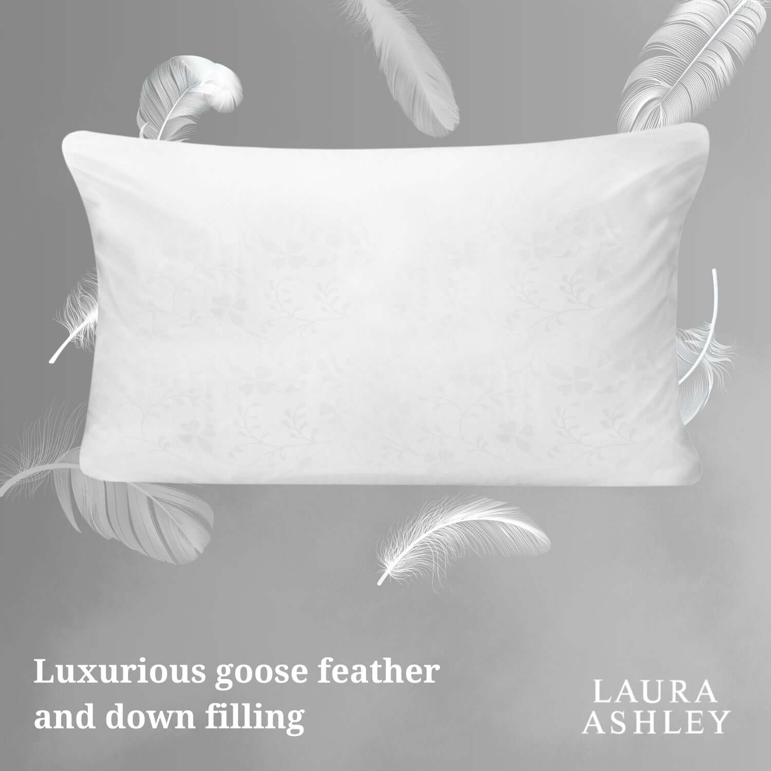 Laura Ashley Goose Feather & Down Pillow | UK's Leading Pillow Specialist | UK's Lowest Prices | Featuring UK's Best Brands including TEMPUR®, Dunlopillo, Hypnos, Silentnight, Sealy, Seriously Comfortable & More