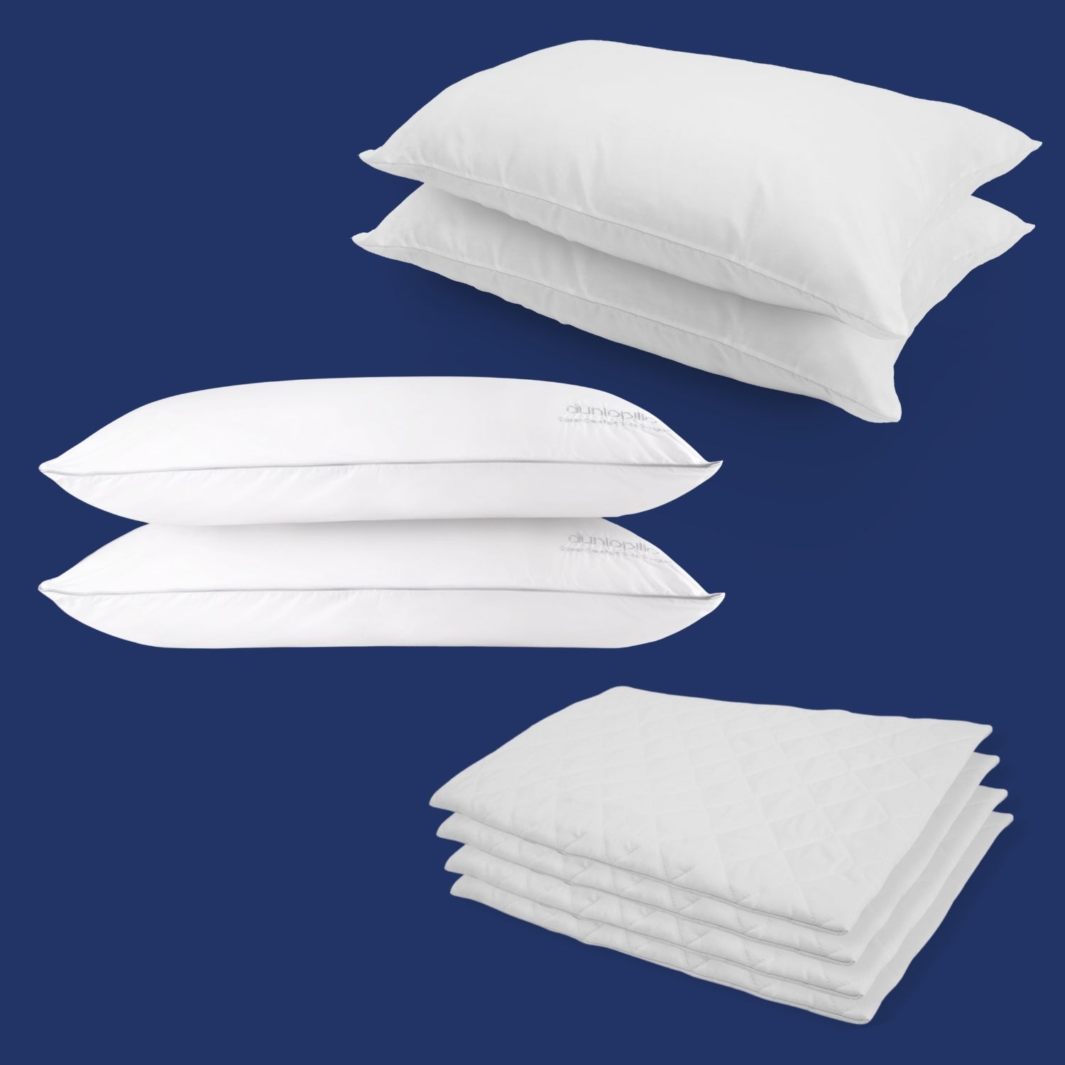 Dunlopillo Super Comfort Bundle - 4 Pillows and Protectors NEW 2025