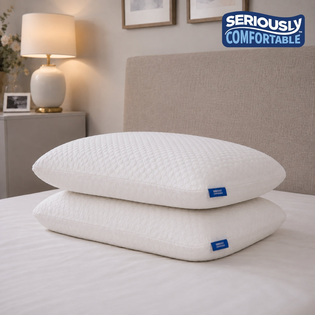 Cool Memory Foam Side Sleeper Pillow - Pack of 2 by Seriously Comfortable
