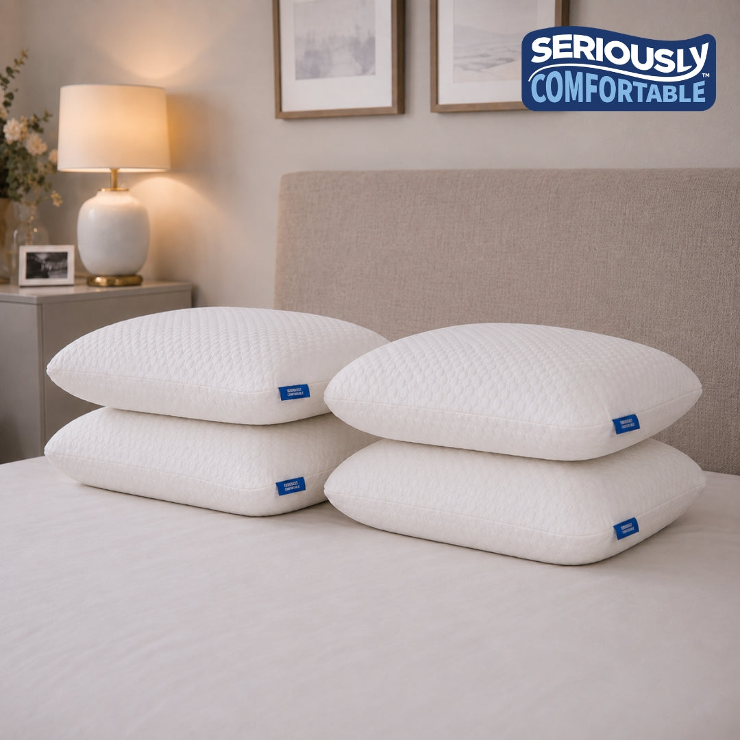 Cool Memory Foam Side Sleeper Pillow - Pack of 4 by Seriously Comfortable