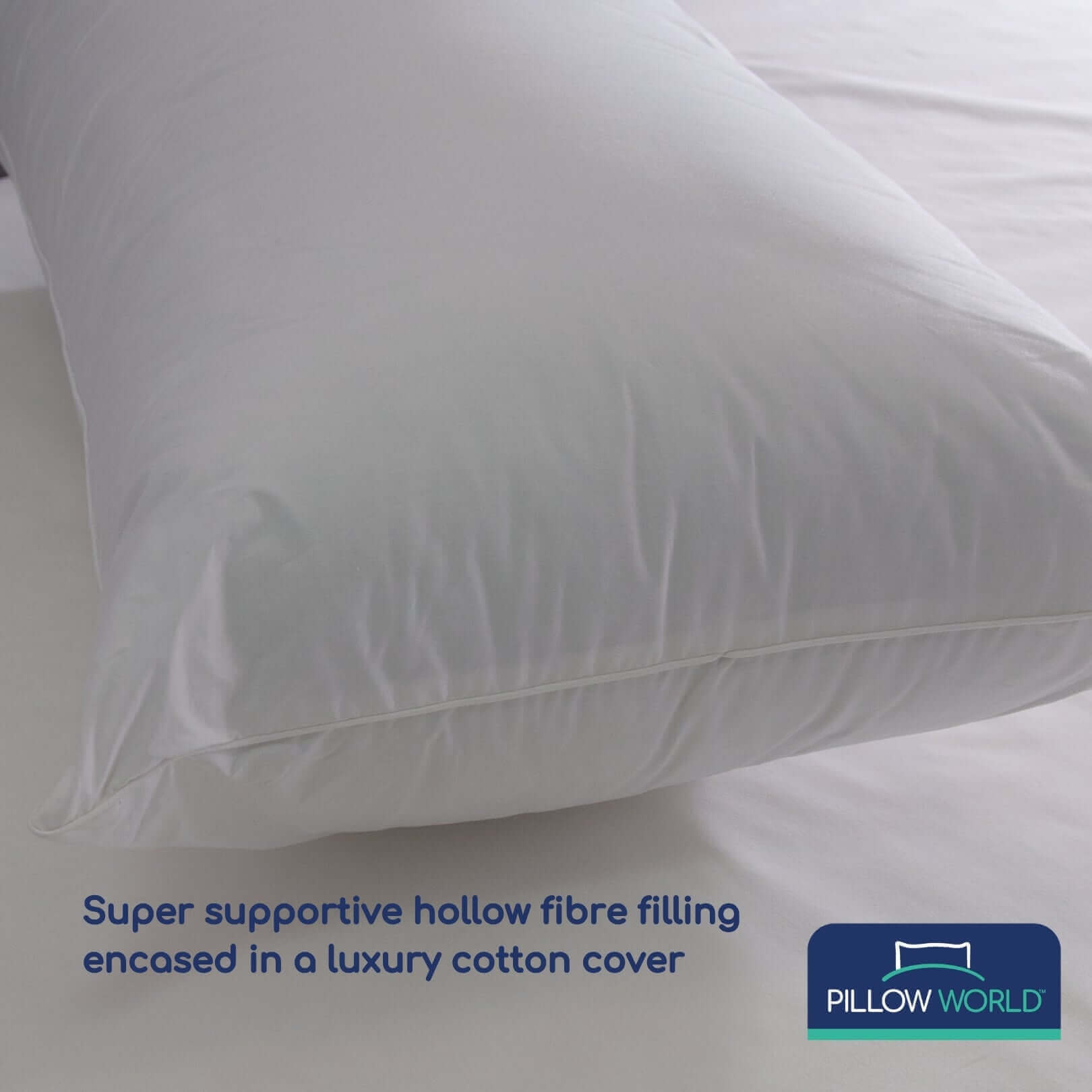 Pillow World King Size Luxury Cotton Pillow | UK's Leading Pillow Specialist | UK's Lowest Prices | Featuring UK's Best Brands including TEMPUR®, Dunlopillo, Hypnos, Silentnight, Sealy, Seriously Comfortable & More