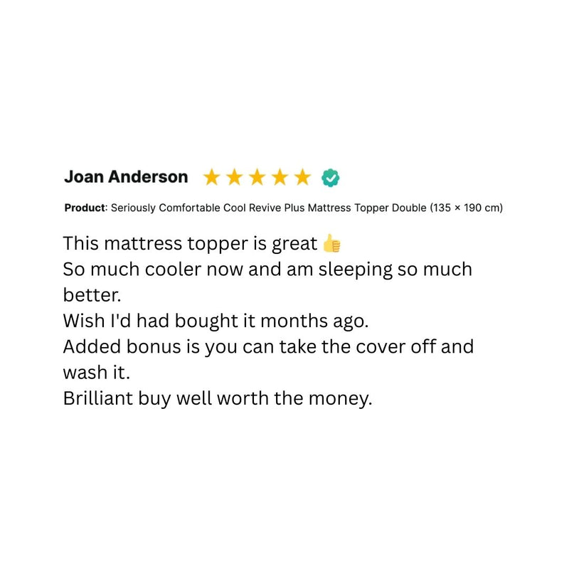 Seriously Comfortable Cool Revive Plus Mattress Topper