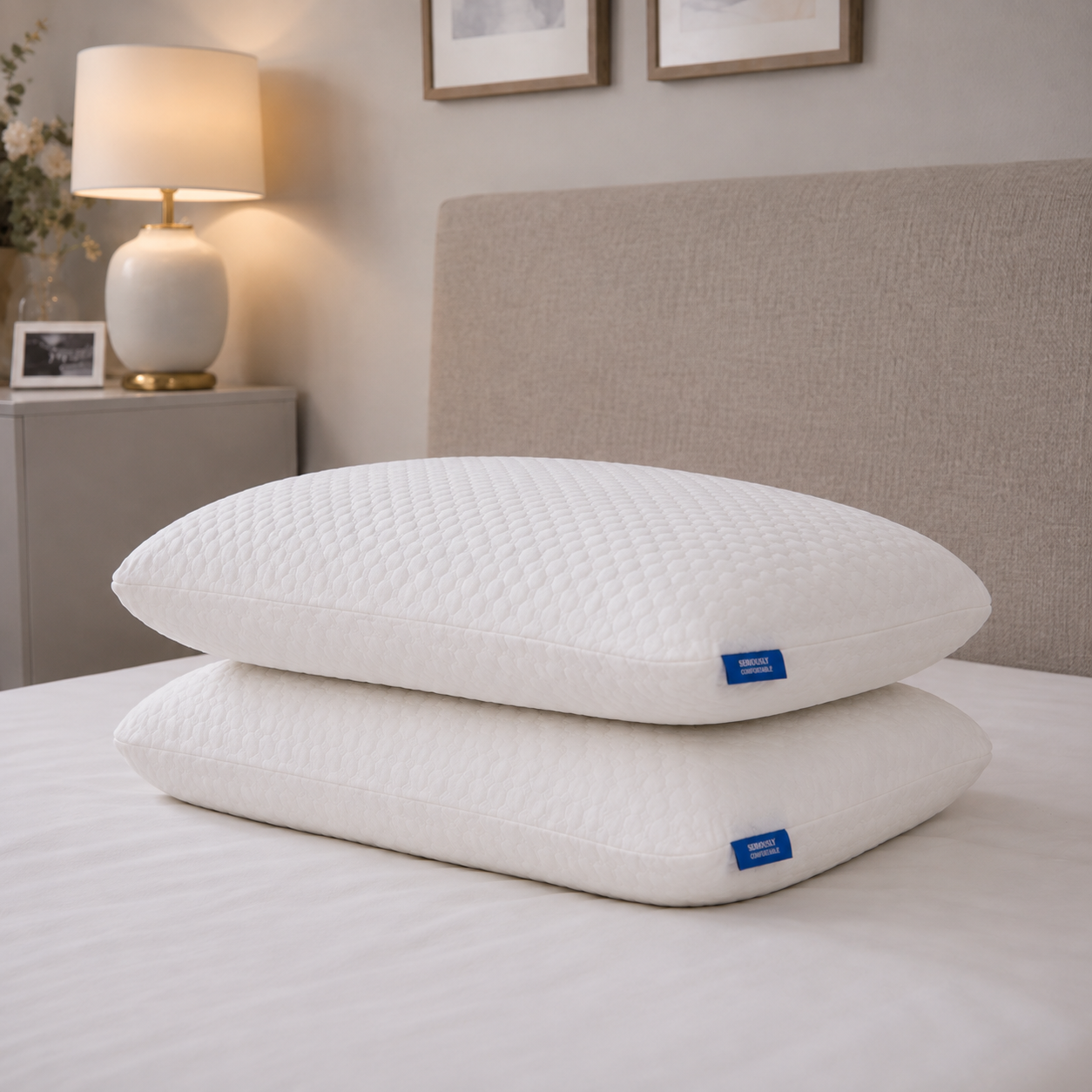 Cool Memory Foam Side Sleeper Pillow - Pack of 2 by Seriously Comfortable