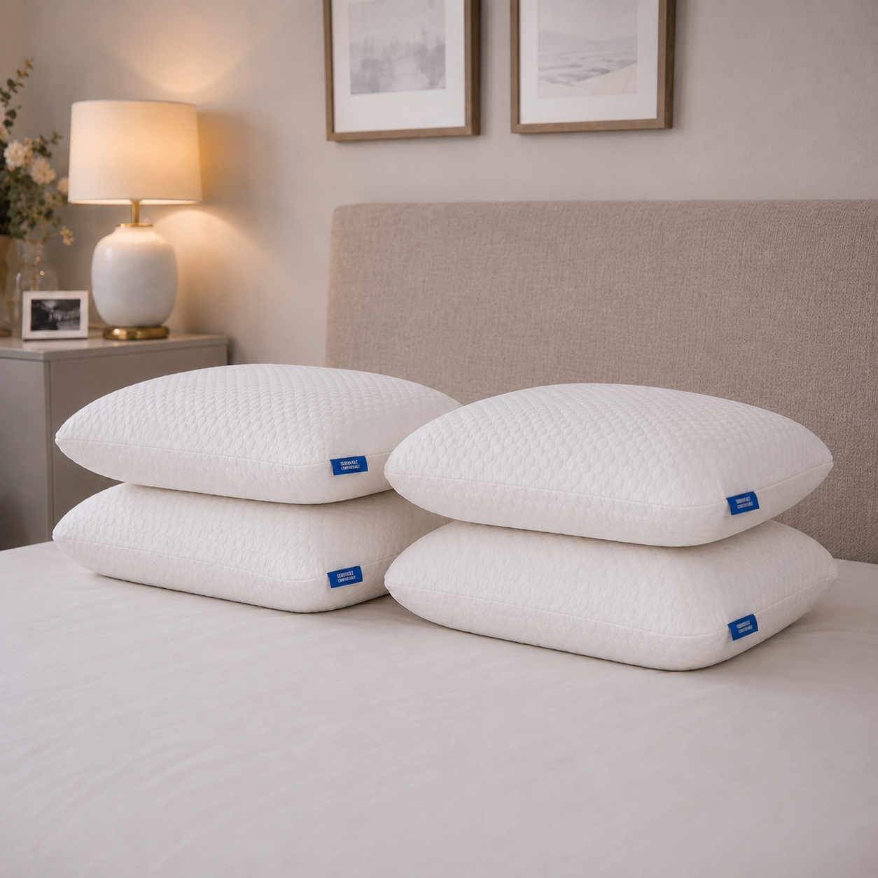Cool Memory Foam Side Sleeper Pillow - Pack of 4 by Seriously Comfortable