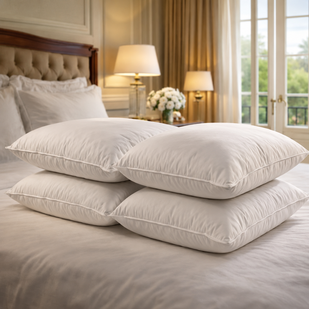 Duck Feather and Down Pillows - Pack of 4 by Nature's Hug
