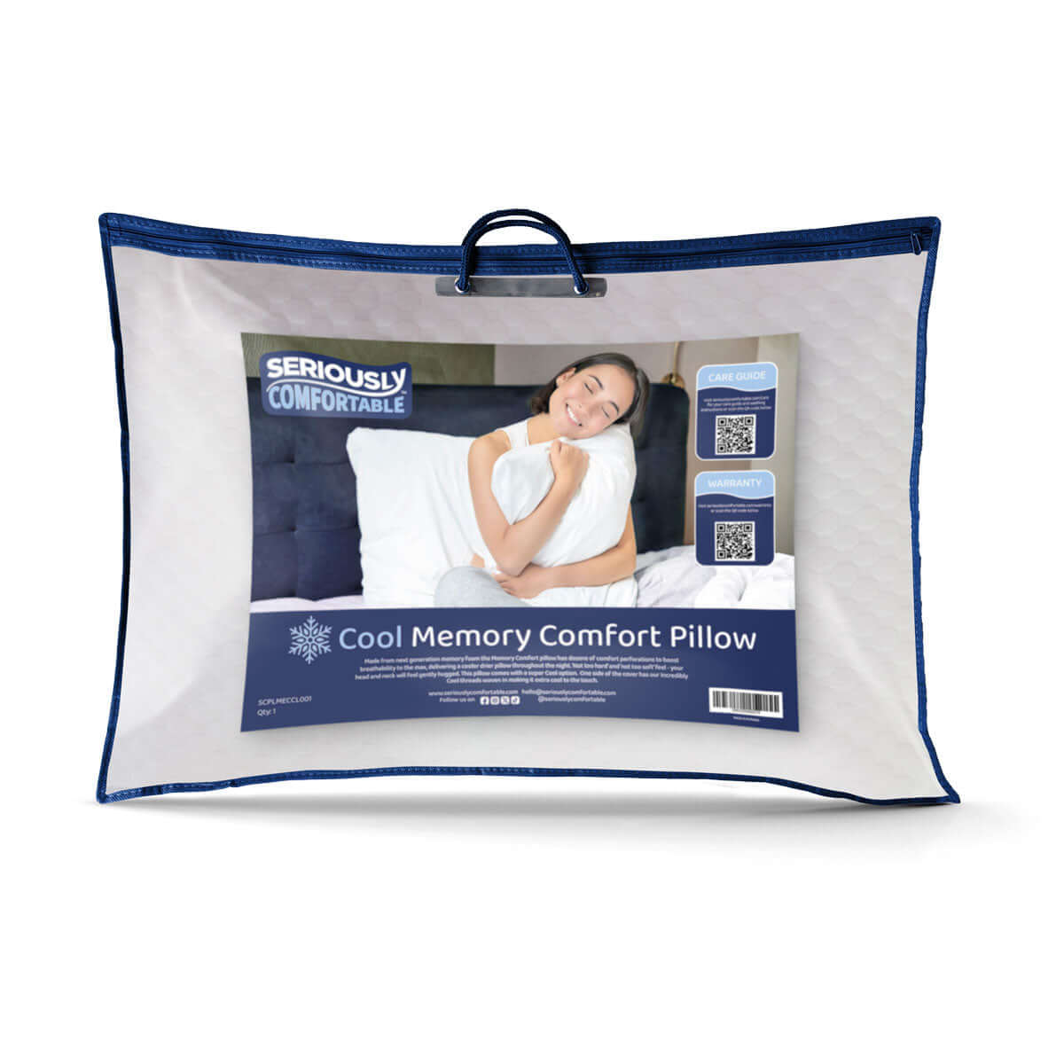 Seriously Comfortable Cool Memory Comfort Side Sleeper Pillow | UK's Leading Pillow Specialist | UK's Lowest Prices | Featuring UK's Best Brands including TEMPUR®, Dunlopillo, Hypnos, Silentnight, Sealy, Seriously Comfortable & More