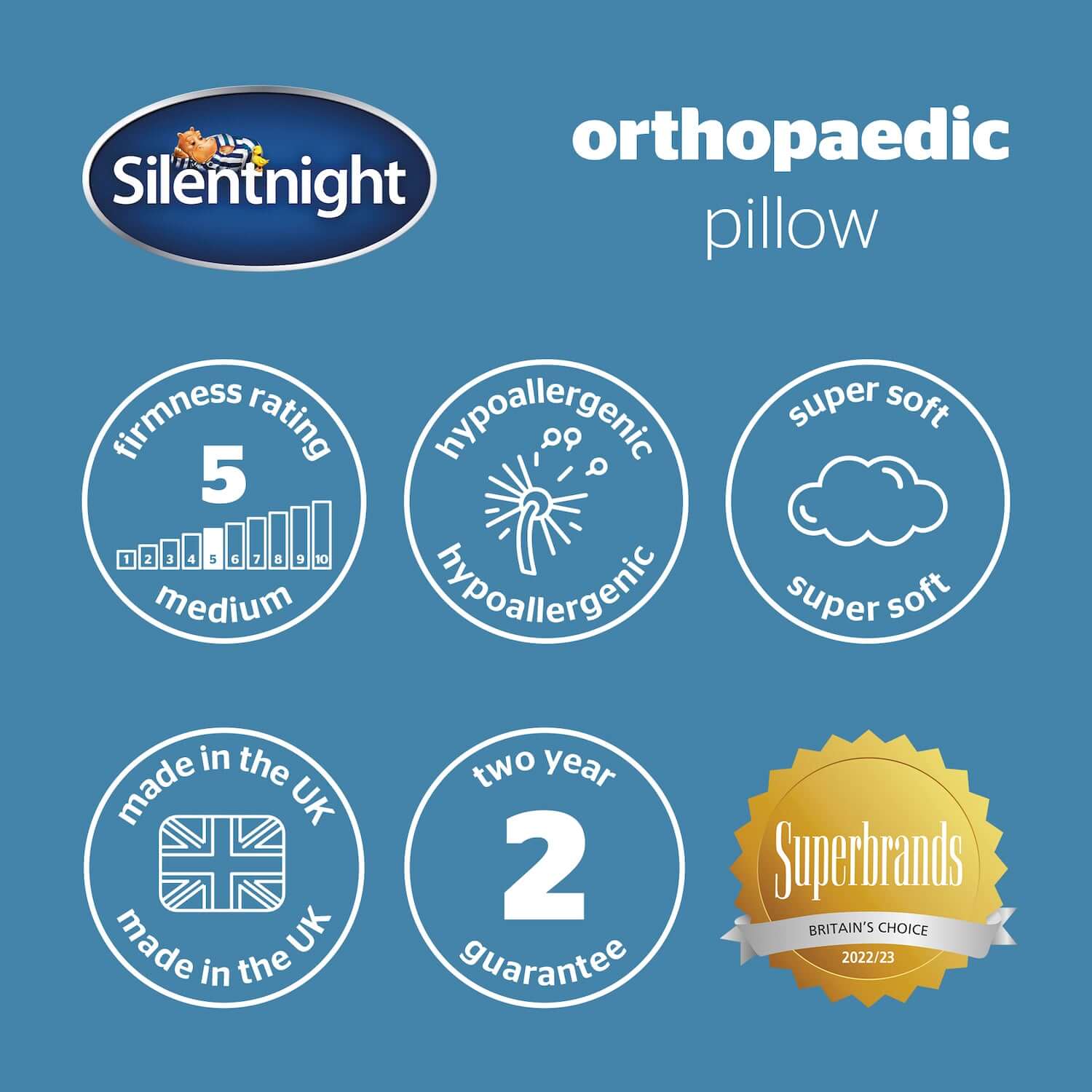 Silentnight Orthopaedic Support Pillow | UK's Leading Pillow Specialist | UK's Lowest Prices | Featuring UK's Best Brands including TEMPUR®, Dunlopillo, Hypnos, Silentnight, Sealy, Seriously Comfortable & More