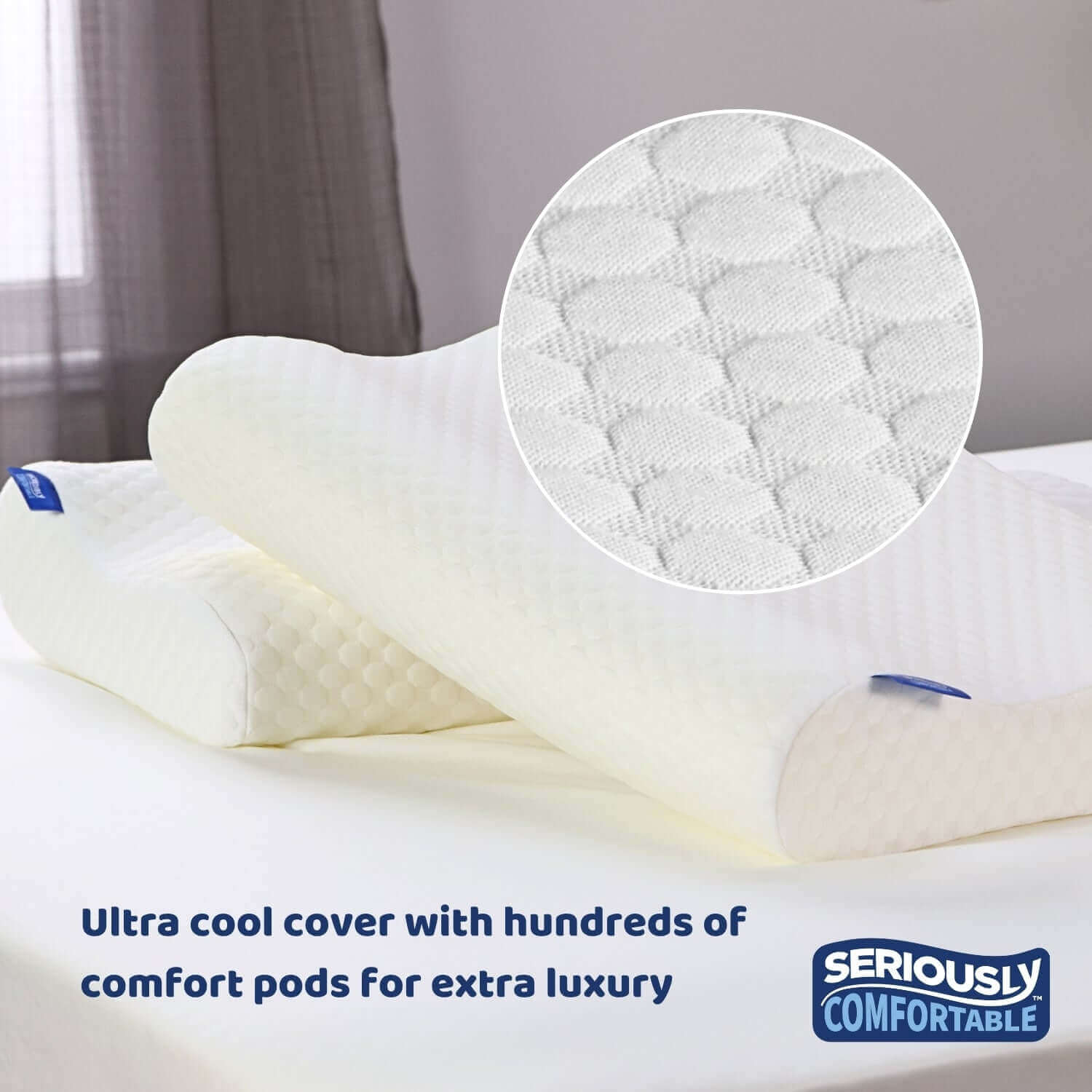 Seriously Comfortable Cool Anatomic Comfort Pillow | UK's Leading Pillow Specialist | UK's Lowest Prices | Featuring UK's Best Brands including TEMPUR®, Dunlopillo, Hypnos, Silentnight, Sealy, Seriously Comfortable & More