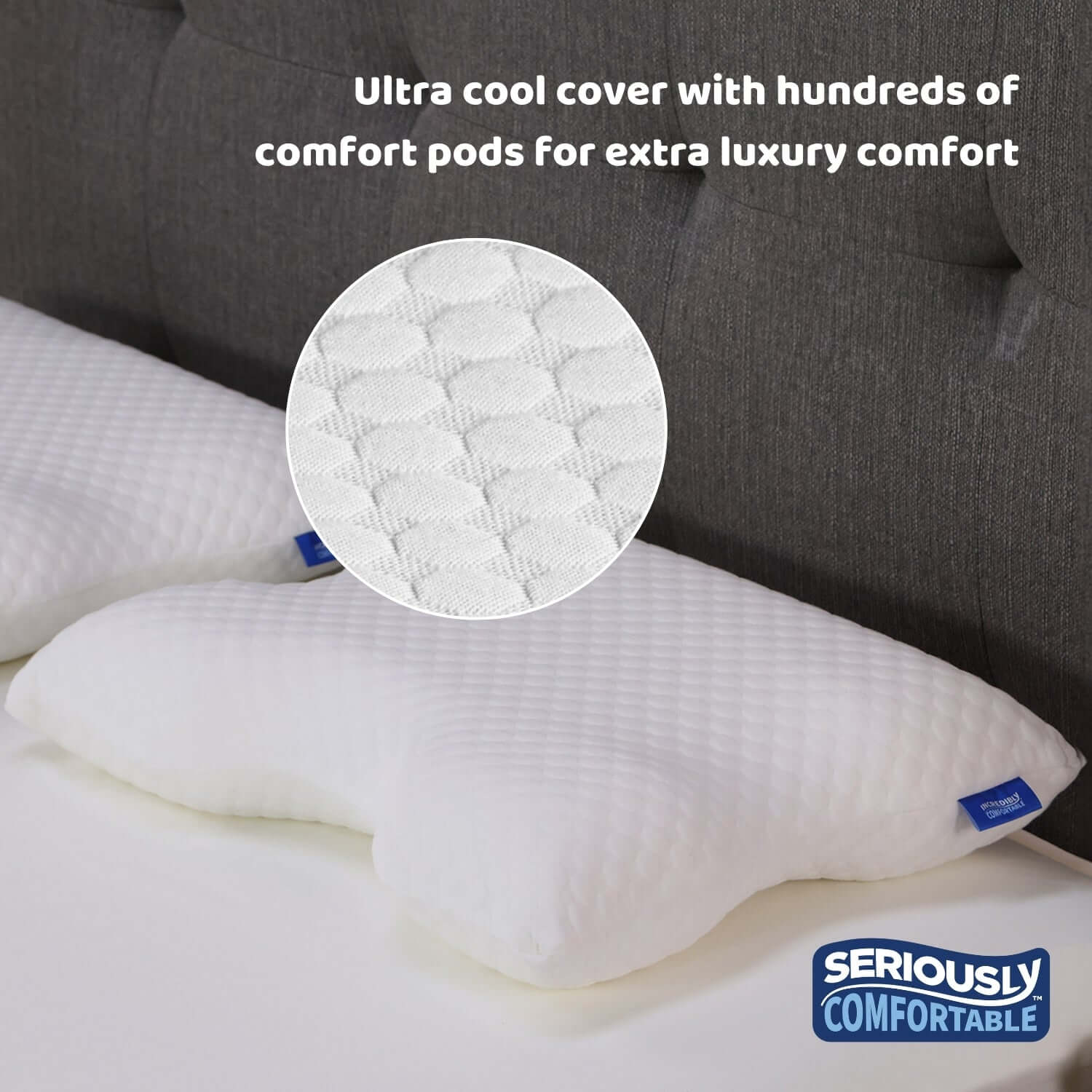 Seriously Comfortable Cool Ergo Comfort Pillow | UK's Leading Pillow Specialist | UK's Lowest Prices | Featuring UK's Best Brands including TEMPUR®, Dunlopillo, Hypnos, Silentnight, Sealy, Seriously Comfortable & More