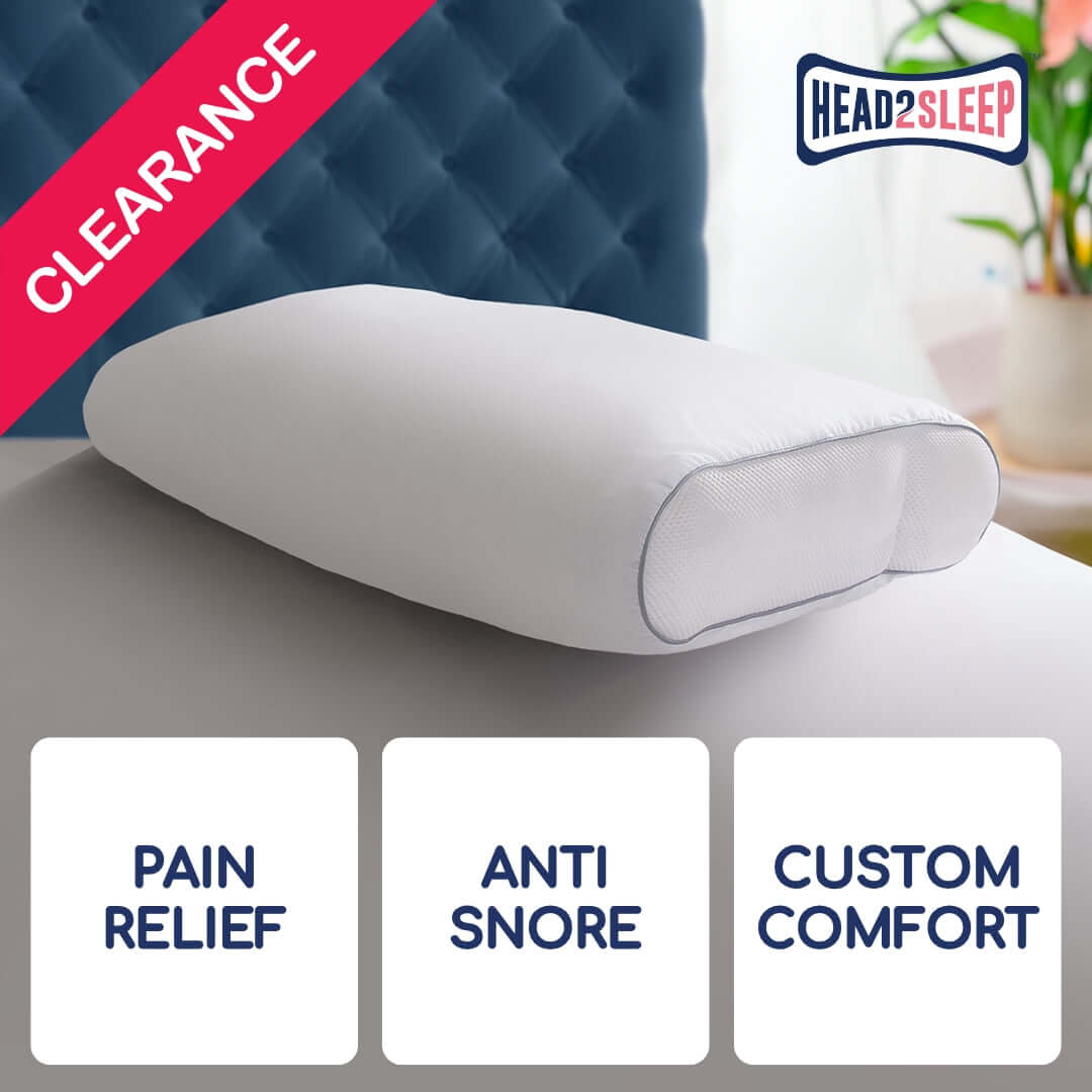 Head2Sleep Duo Feel Neck Support Pillow - CLEARANCE | UK's Leading Pillow Specialist | UK's Lowest Prices | Featuring UK's Best Brands including TEMPUR®, Dunlopillo, Hypnos, Silentnight, Sealy, Seriously Comfortable & More