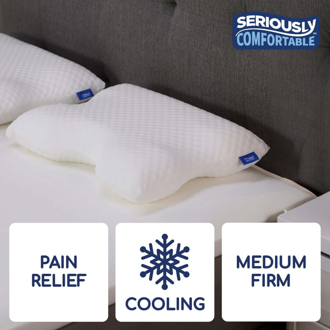 Seriously Comfortable Cool Ergo Comfort Pillow | UK's Leading Pillow Specialist | UK's Lowest Prices | Featuring UK's Best Brands including TEMPUR®, Dunlopillo, Hypnos, Silentnight, Sealy, Seriously Comfortable & More