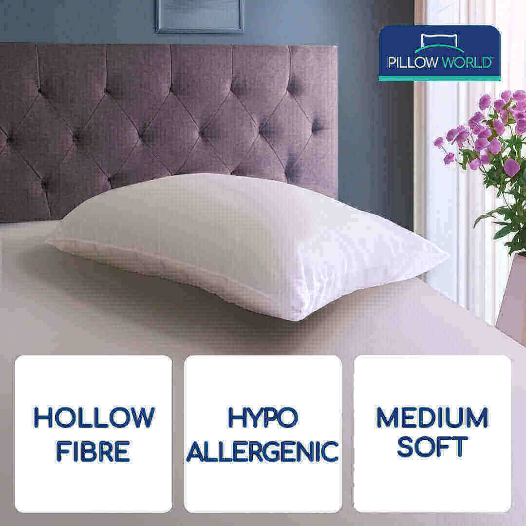 Pillow World Hollowfibre Pillow | UK's Leading Pillow Specialist | UK's Lowest Prices | Featuring UK's Best Brands including TEMPUR®, Dunlopillo, Hypnos, Silentnight, Sealy, Seriously Comfortable & More