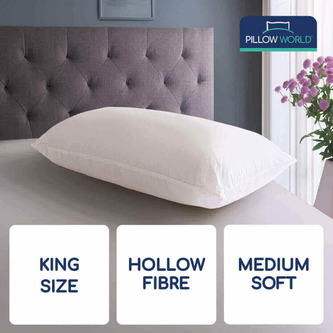 Pillow World King Size Luxury Cotton Pillow | UK's Leading Pillow Specialist | UK's Lowest Prices | Featuring UK's Best Brands including TEMPUR®, Dunlopillo, Hypnos, Silentnight, Sealy, Seriously Comfortable & More