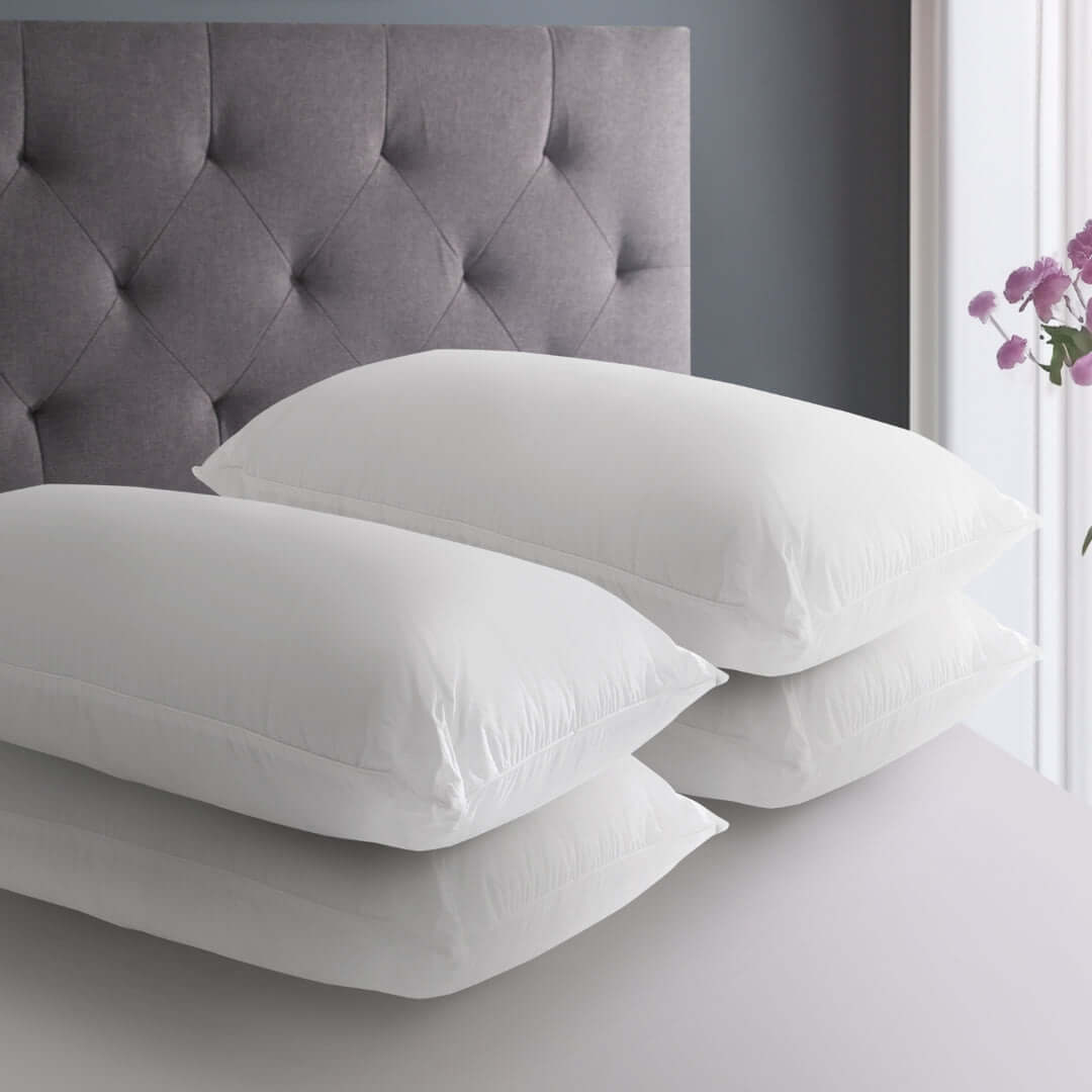 Pillow World King Size Luxury Cotton Pillow - Pack of 4 | UK's Leading Pillow Specialist | UK's Lowest Prices | Featuring UK's Best Brands including TEMPUR®, Dunlopillo, Hypnos, Silentnight, Sealy, Seriously Comfortable & More