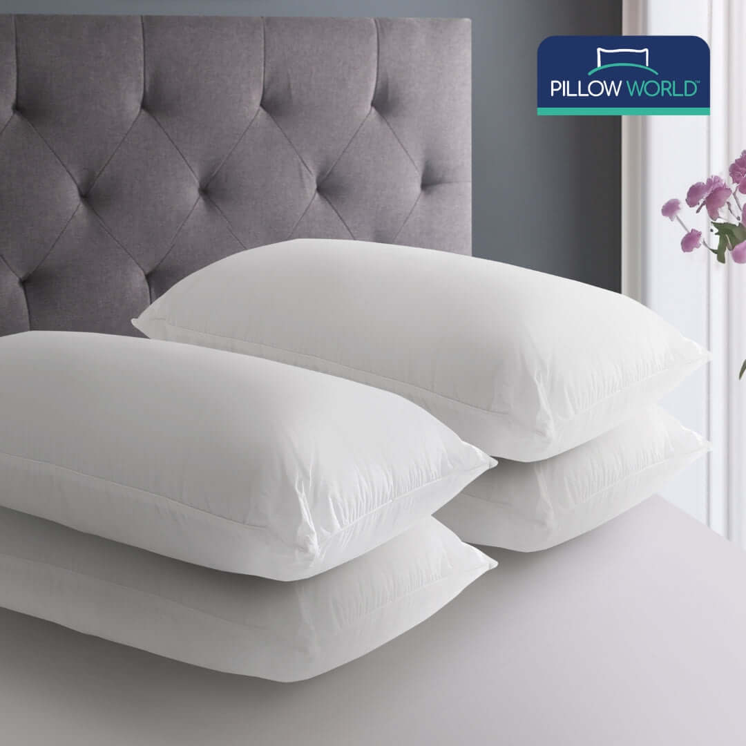 Pillow World King Size Luxury Cotton Pillow - Pack of 4 | UK's Leading Pillow Specialist | UK's Lowest Prices | Featuring UK's Best Brands including TEMPUR®, Dunlopillo, Hypnos, Silentnight, Sealy, Seriously Comfortable & More