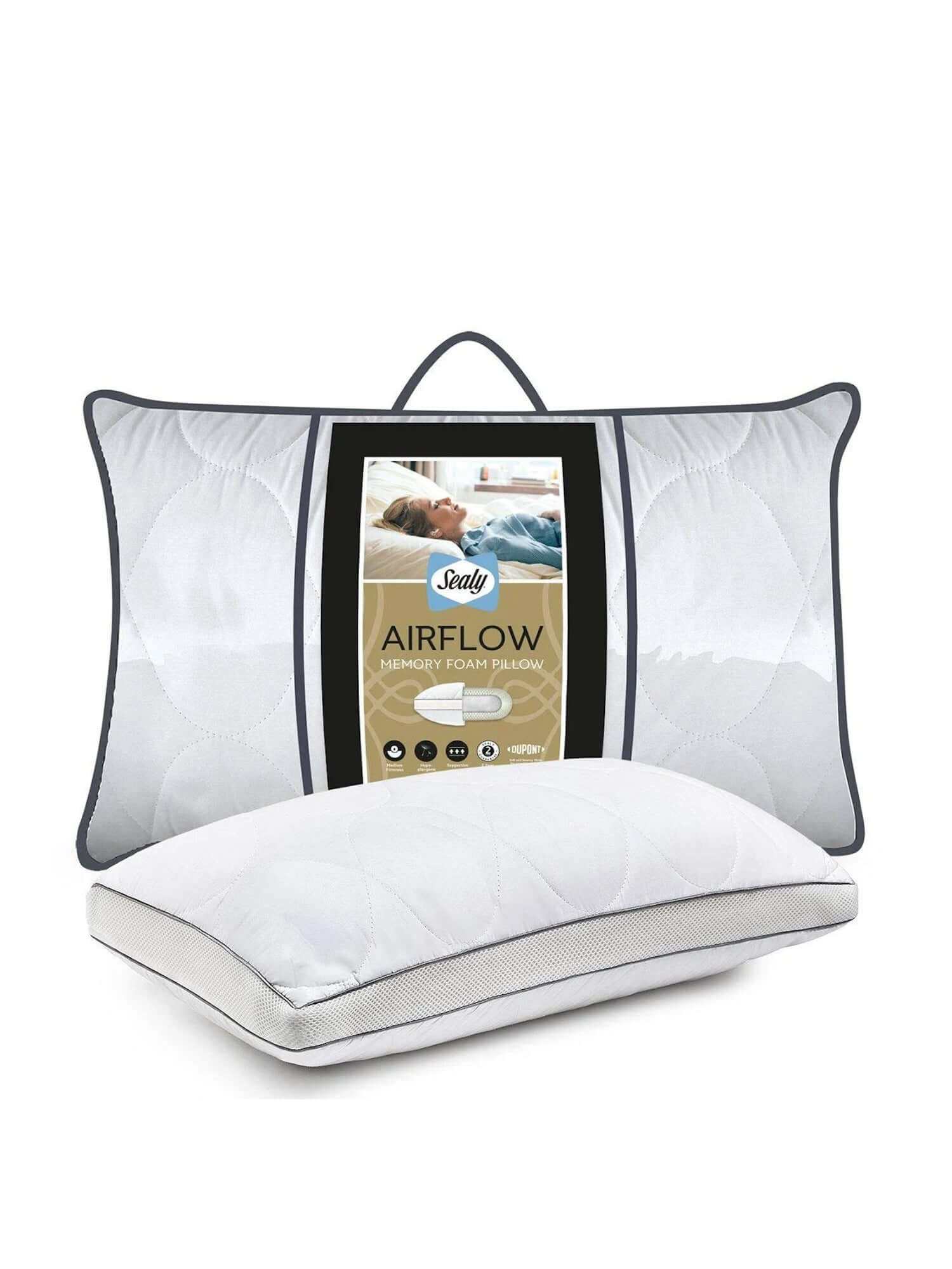 Sealy Airflow Memory Foam Pillow | UK's Leading Pillow Specialist | UK's Lowest Prices | Featuring UK's Best Brands including TEMPUR®, Dunlopillo, Hypnos, Silentnight, Sealy, Seriously Comfortable & More