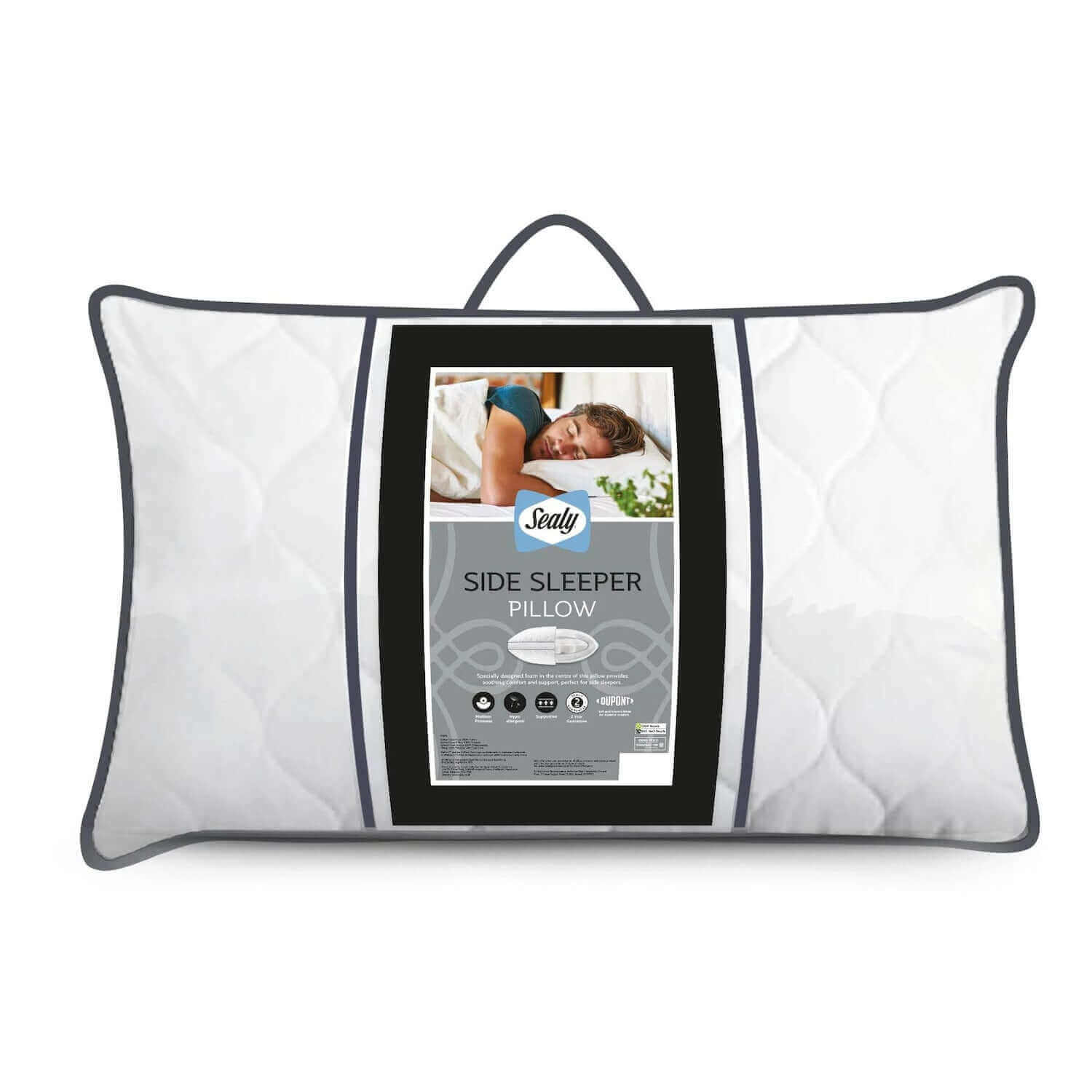 Sealy Side Sleeper Pillow | UK's Leading Pillow Specialist | UK's Lowest Prices | Featuring UK's Best Brands including TEMPUR®, Dunlopillo, Hypnos, Silentnight, Sealy, Seriously Comfortable & More