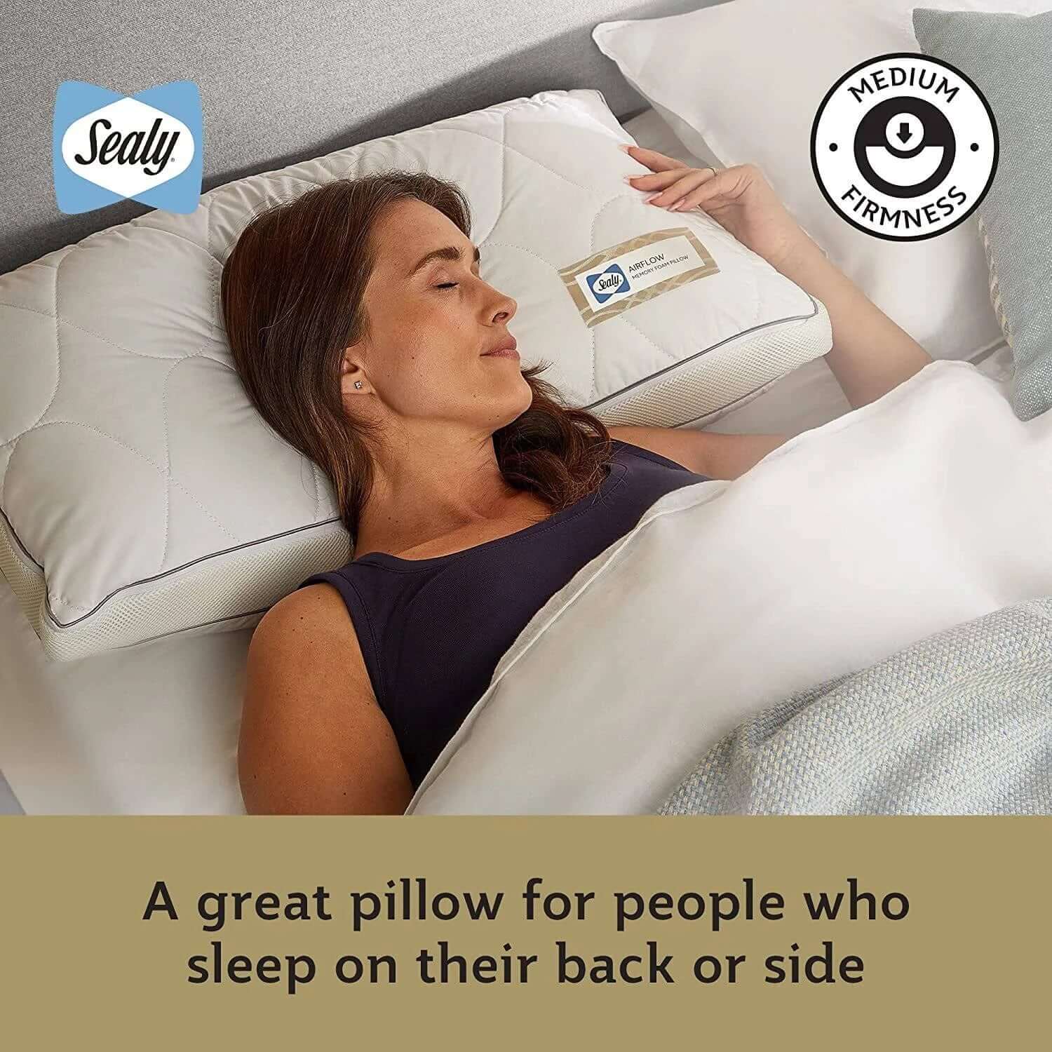 Sealy Airflow Memory Foam Pillow | UK's Leading Pillow Specialist | UK's Lowest Prices | Featuring UK's Best Brands including TEMPUR®, Dunlopillo, Hypnos, Silentnight, Sealy, Seriously Comfortable & More