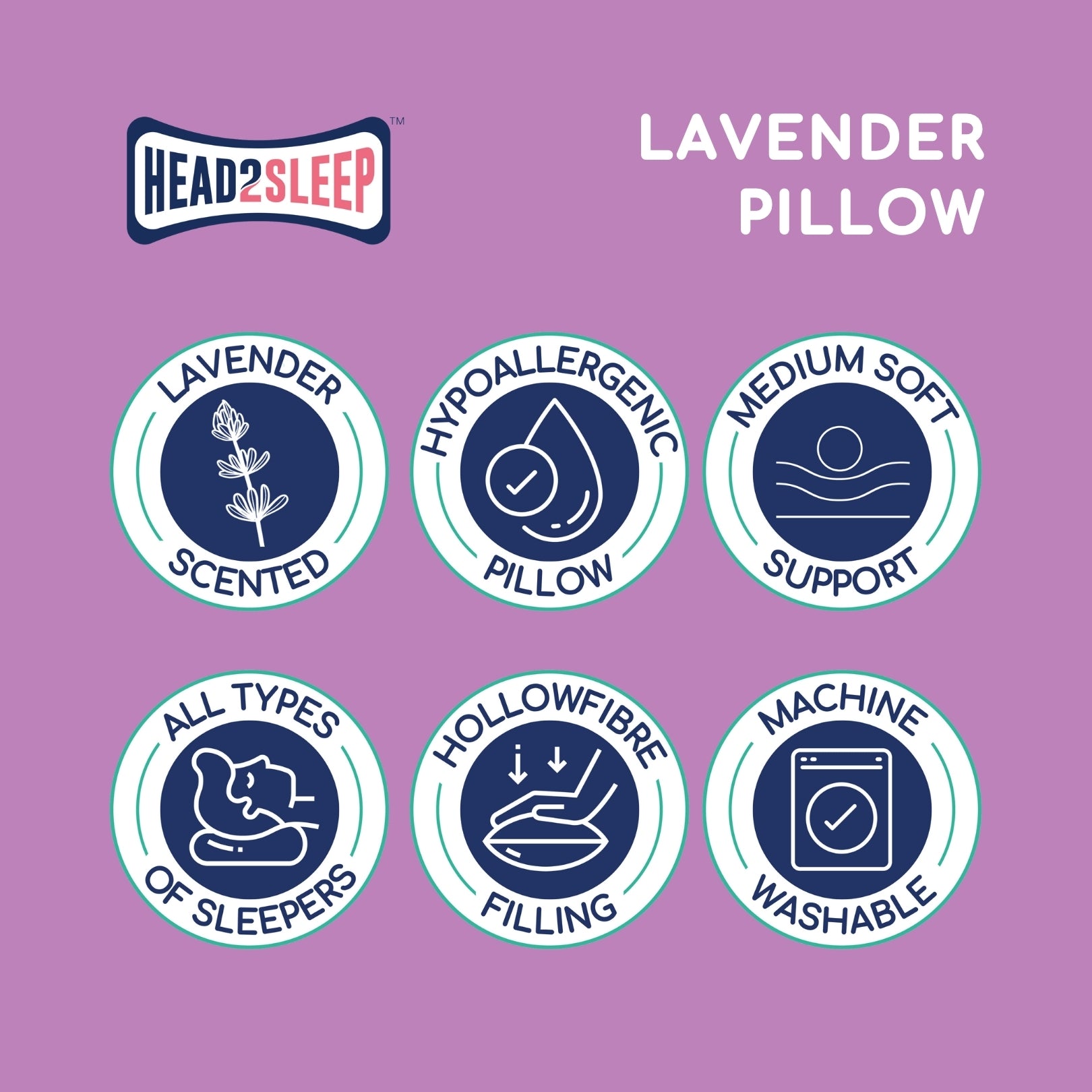 Head2Sleep Lavender Pillow
