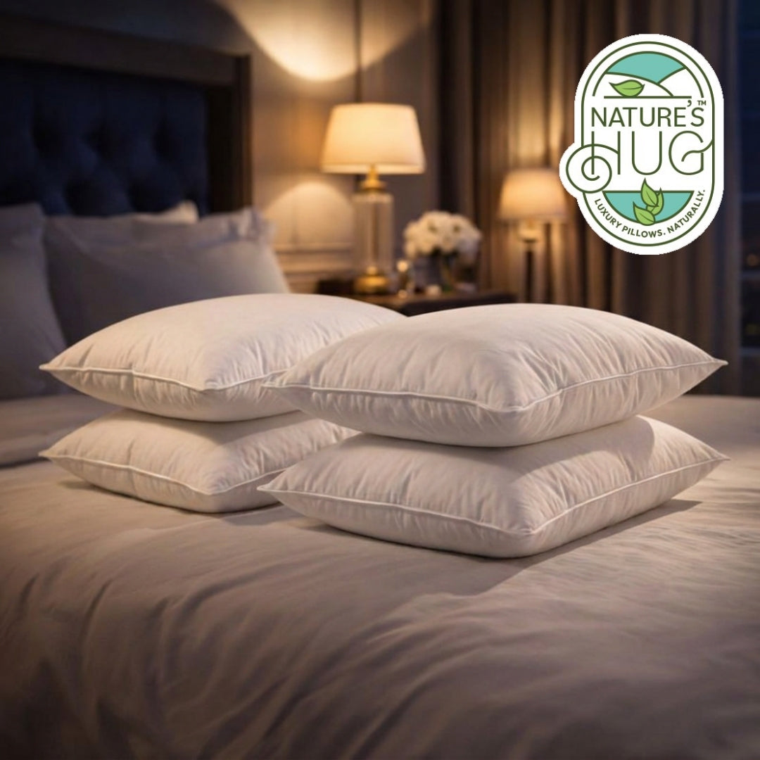 Luxury Goose Feather and Down Pillow - Pack of 4 by Nature's Hug