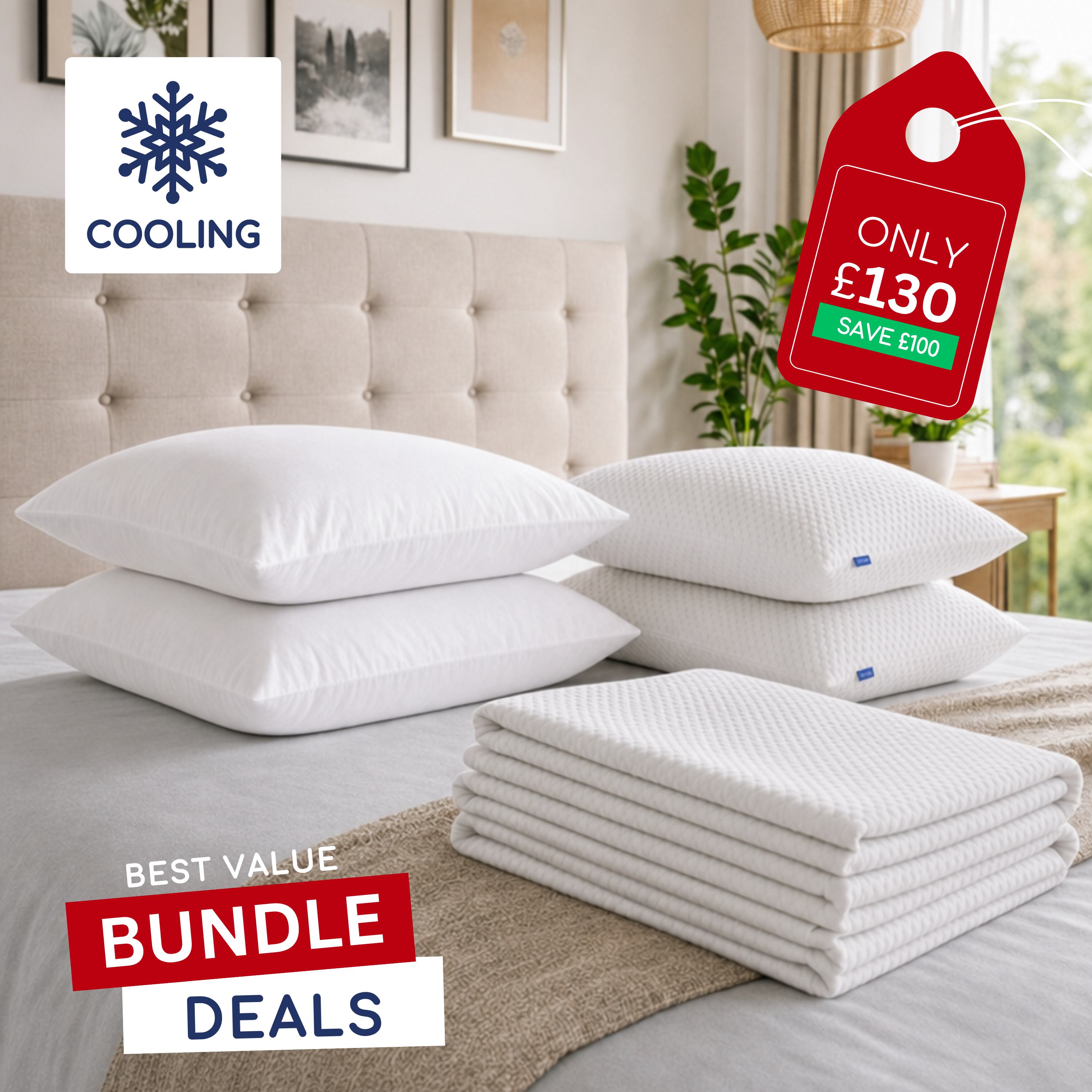 Cooling Pillow Bundle - 4 Pillows with 2 CoolZone™ Pillow Cover Pairs