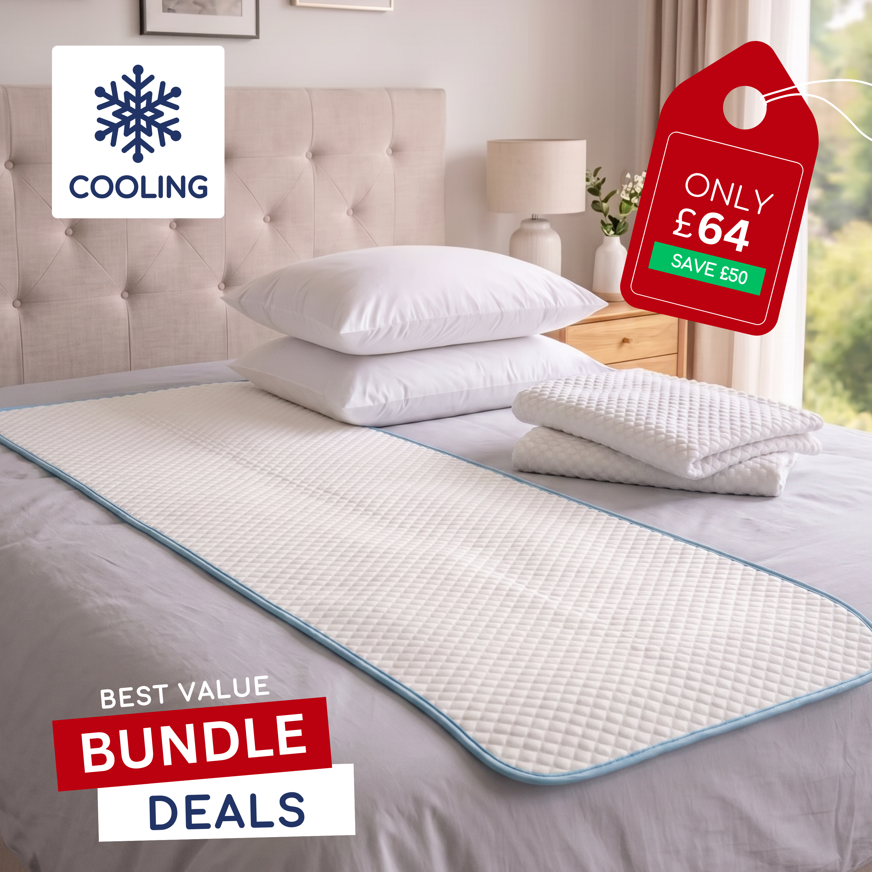 CoolZone™ Bundle - 1 Personal CoolZone™, 2 Pillows & 1 CoolZone™ Pillow Cover Pair