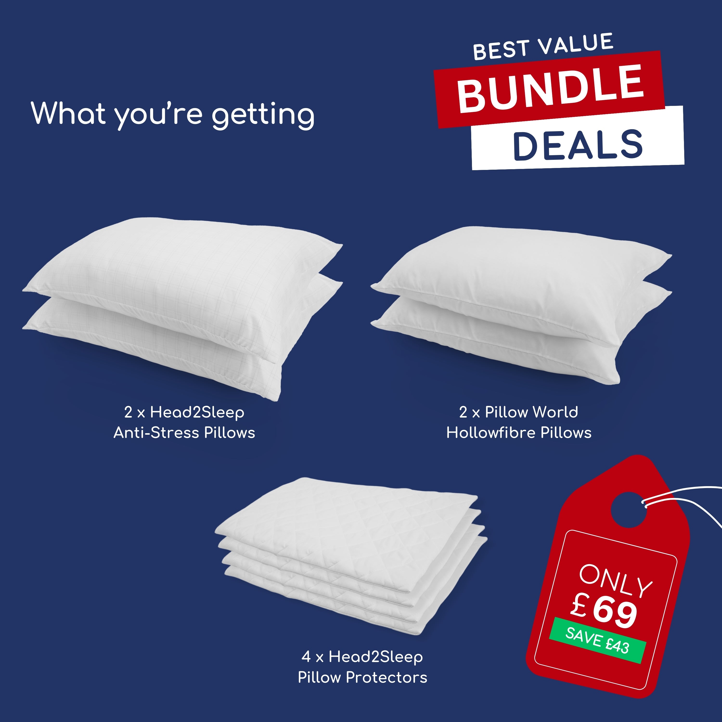 Anti-Stress Bundle - 2 Pairs with Pillow Protectors