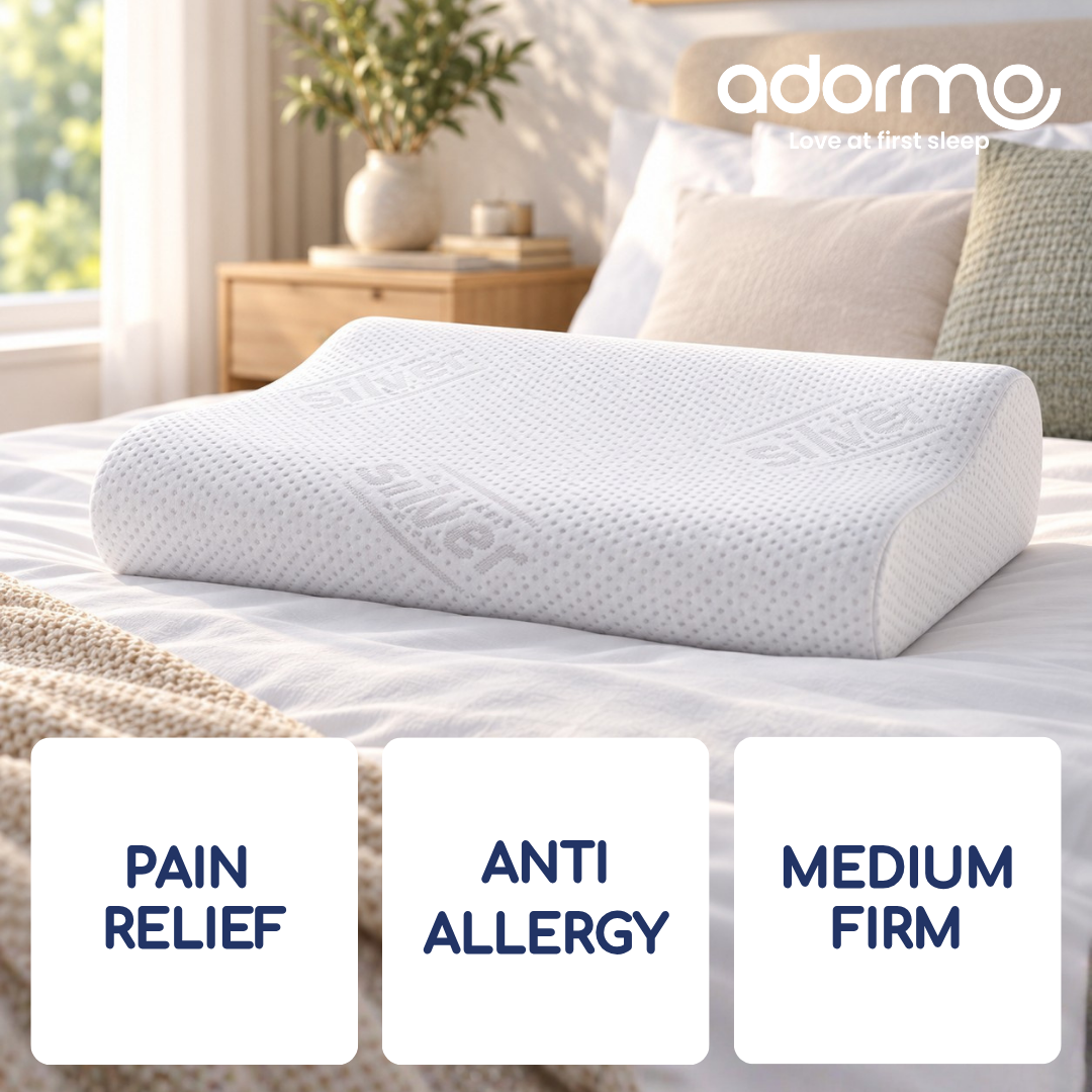 Silver Anatomic Pain Relief Pillow by Adormo