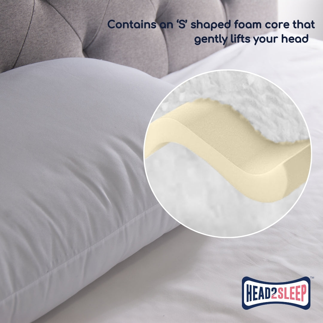 Head2Sleep Anti-Snore Support Pillow - Pack of 4