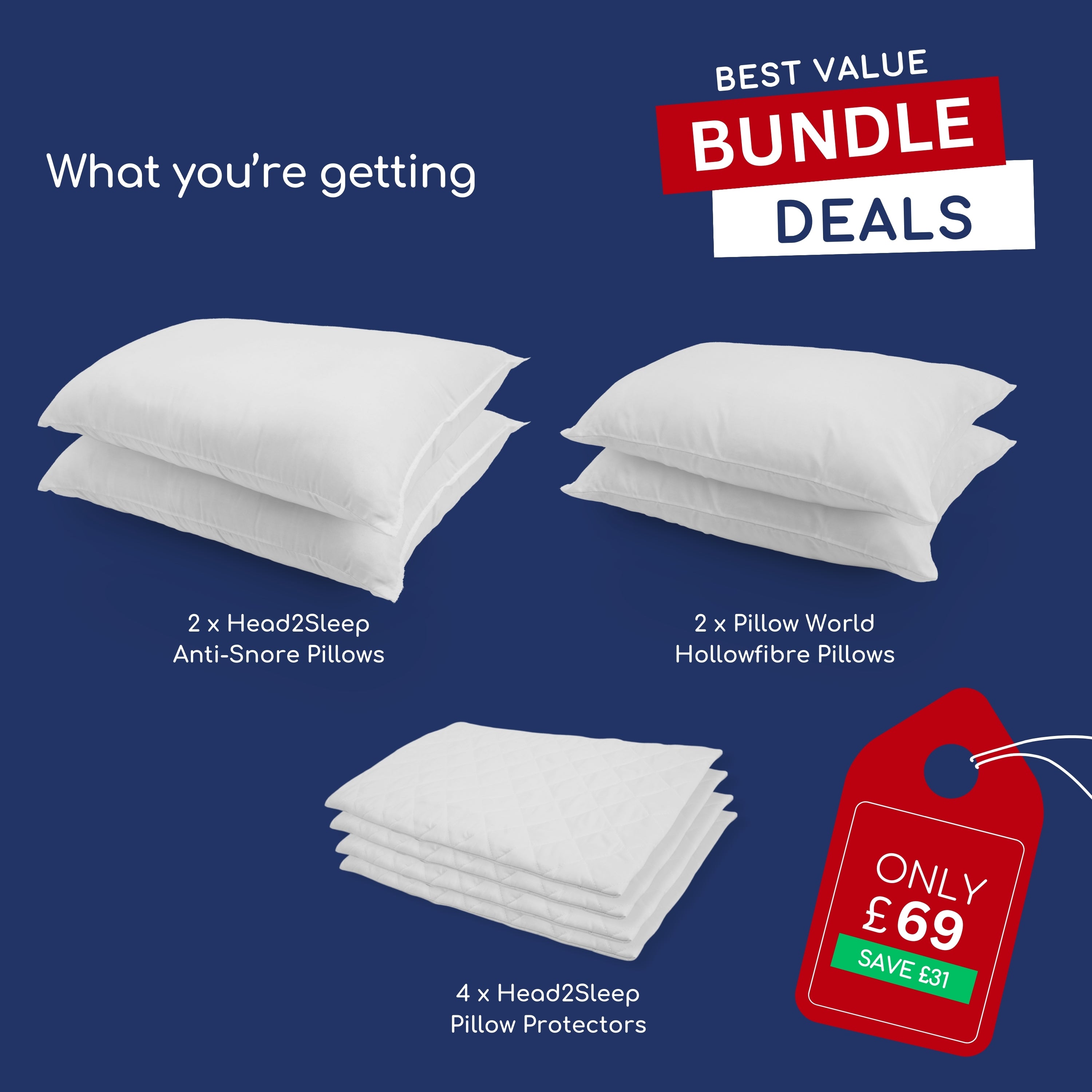 Anti-Snore Bundle - 2 Pairs with Pillow Protectors
