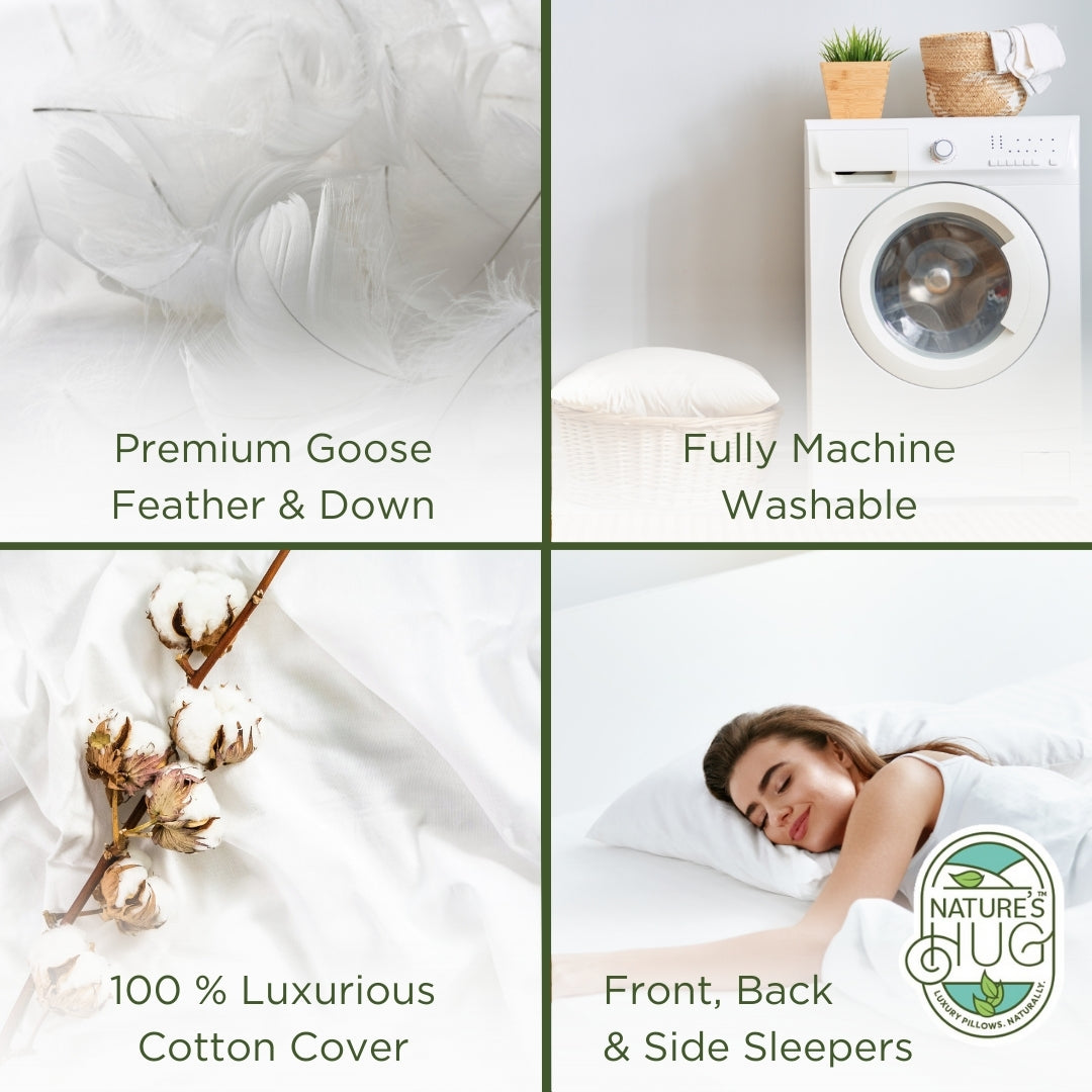 Luxury Feather Bundle - 2 Pairs with Pillow Protectors