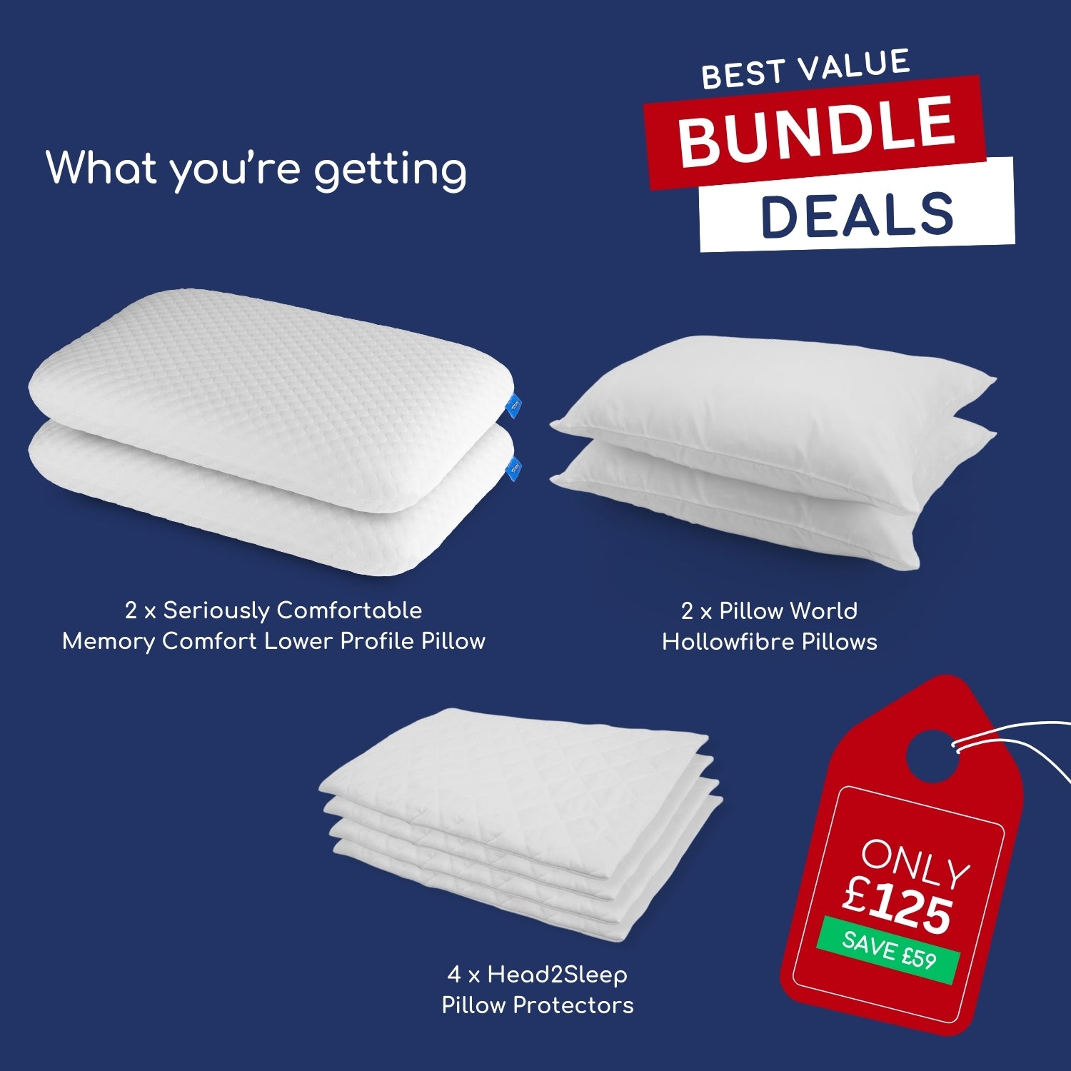 Front Sleeper Bundle - 2 Pairs with Pillow Protectors