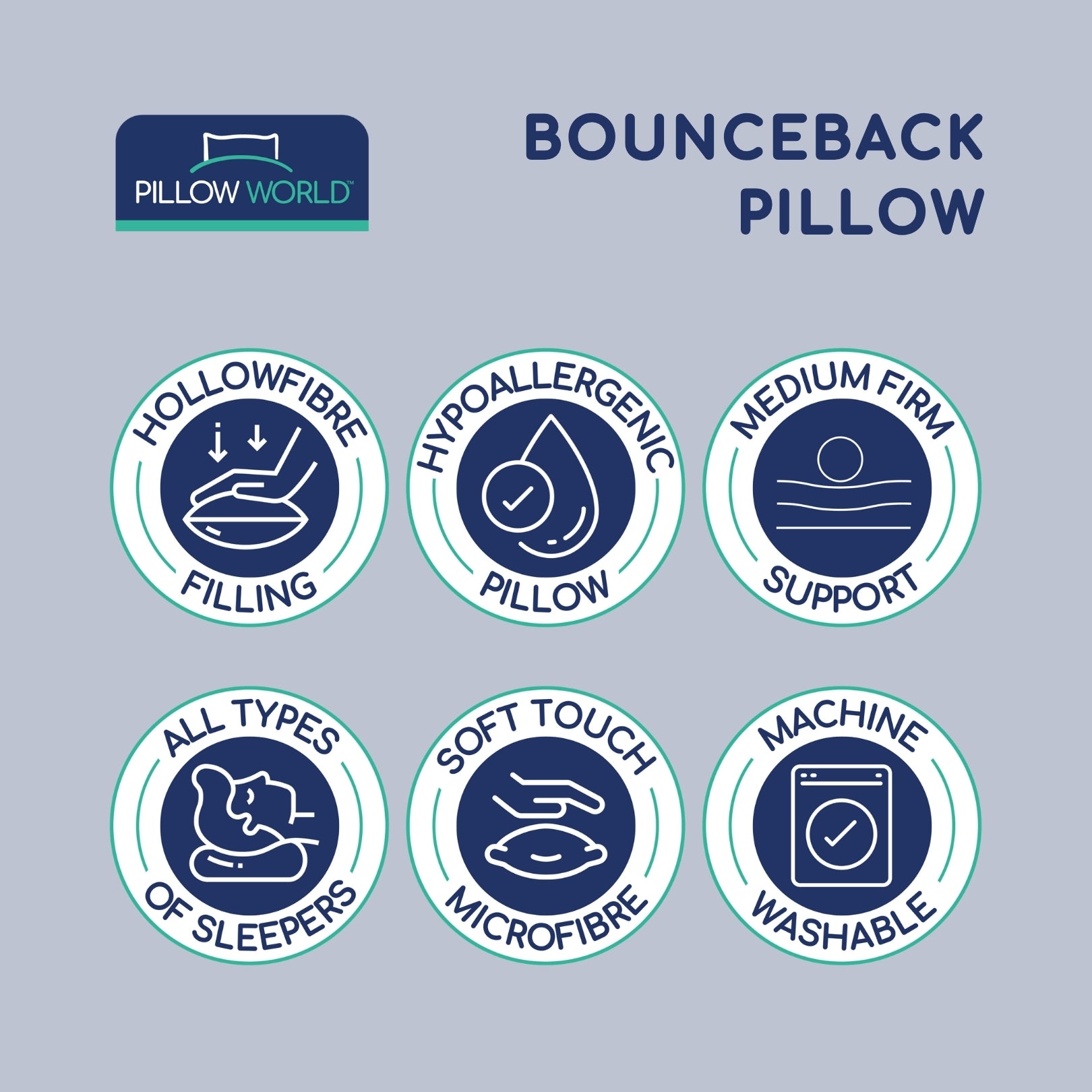 Pillow World Bounceback Pillow - Pack of 2